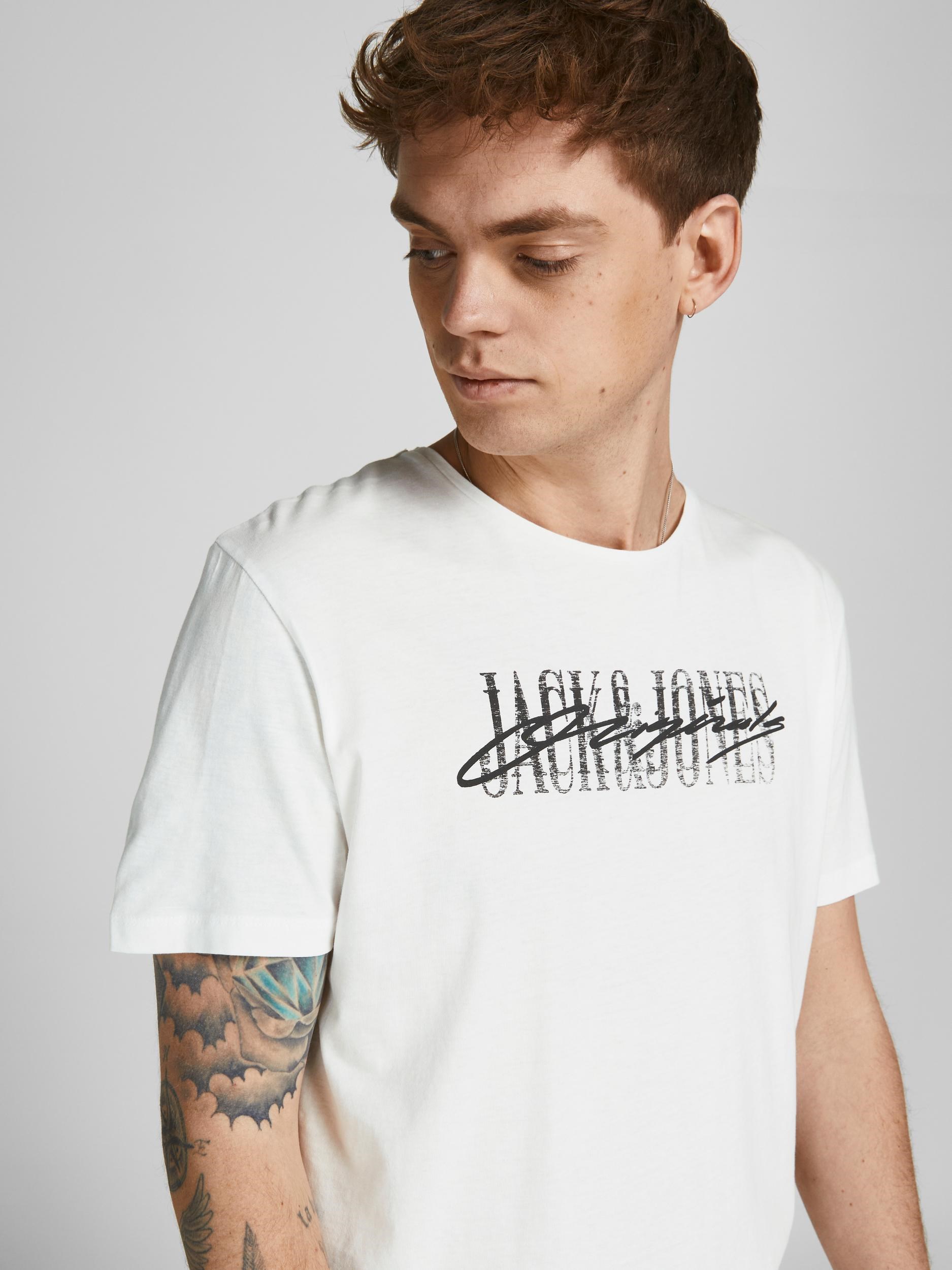 Jack Jones Erkek T-Shirt 12205957 Cloud Dancer