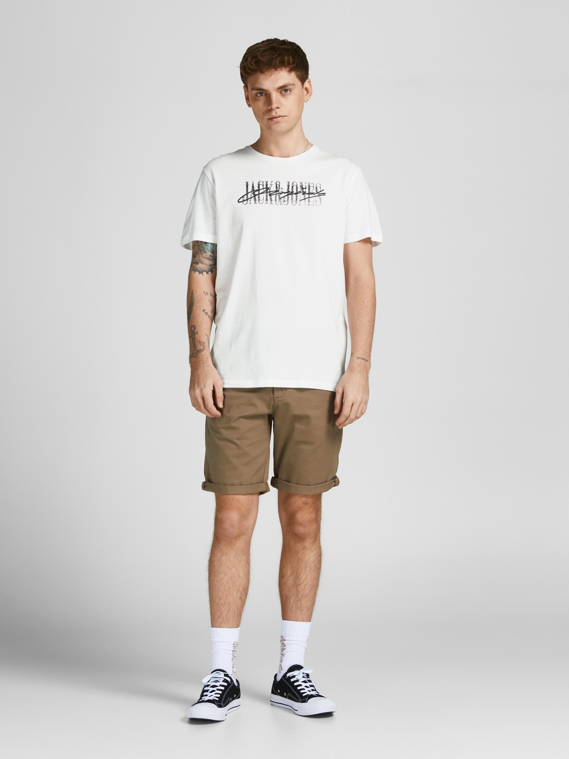 Jack Jones Erkek T-Shirt 12205957 Cloud Dancer