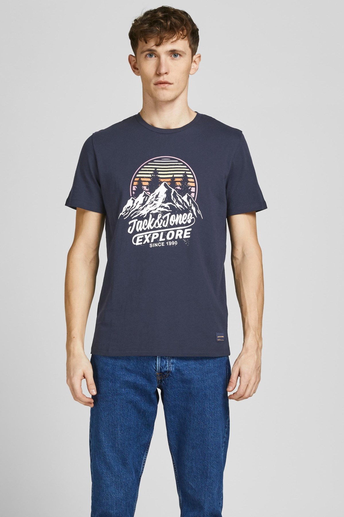 Jack Jones Erkek T-Shirt 12207474 Navy Blazer