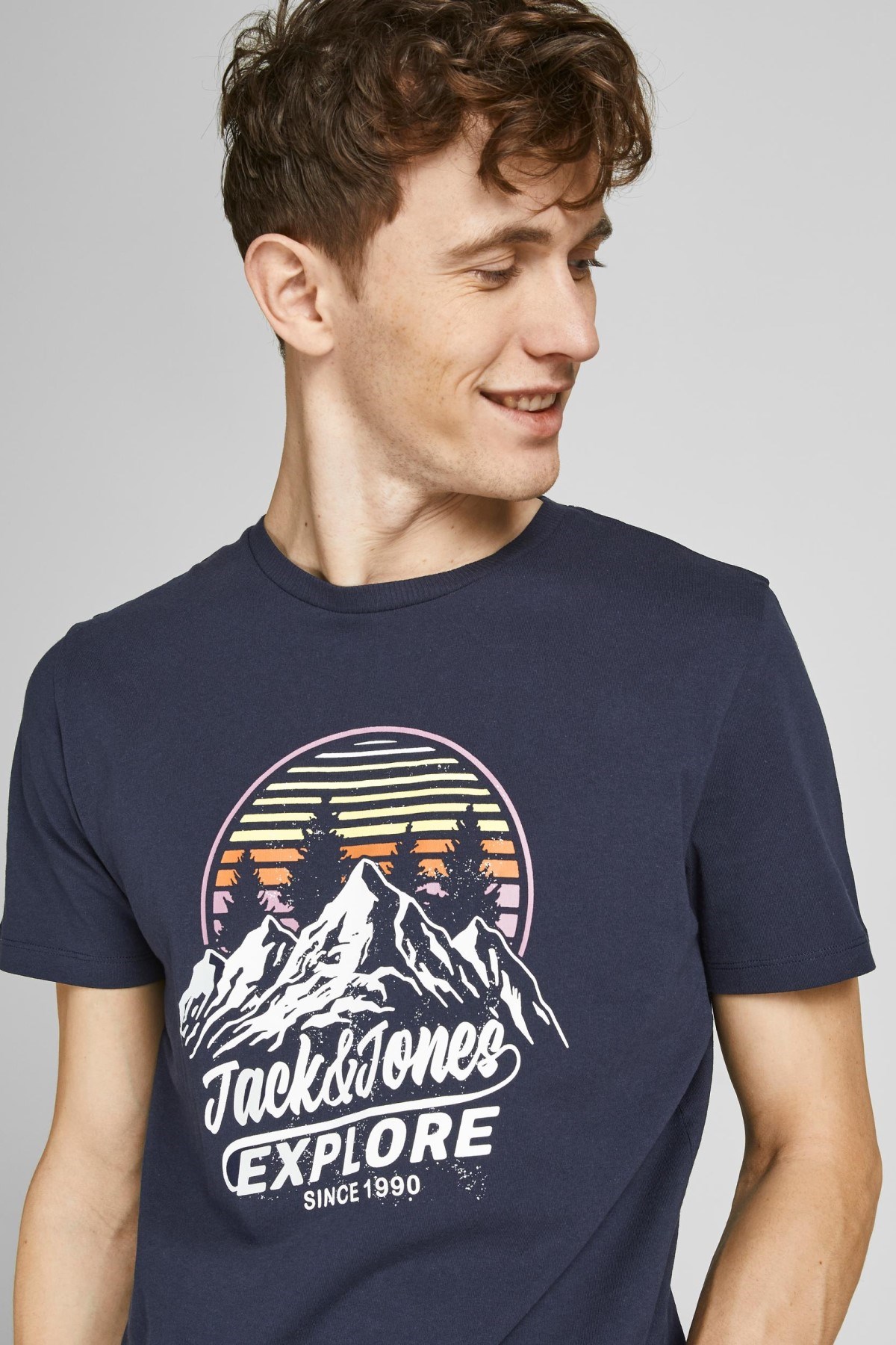 Jack Jones Erkek T-Shirt 12207474 Navy Blazer