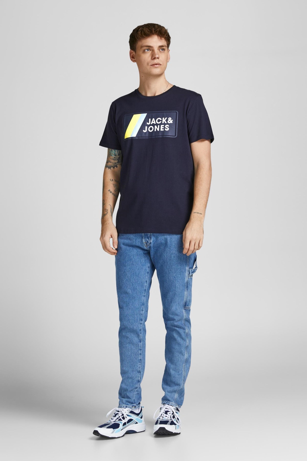 Jack Jones Erkek T-Shirt 12207493 Navy Blazer