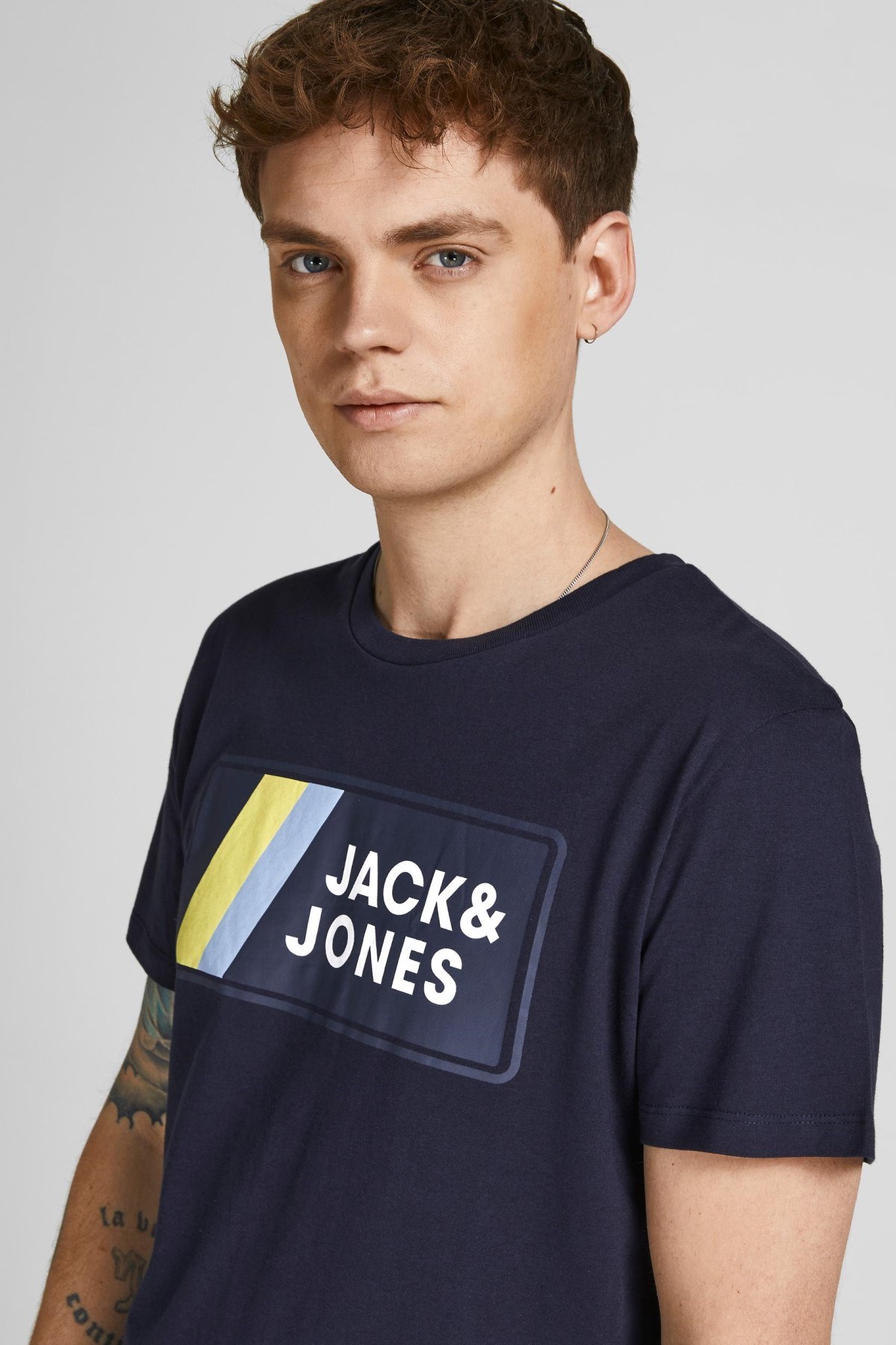 Jack Jones Erkek T-Shirt 12207493 Navy Blazer