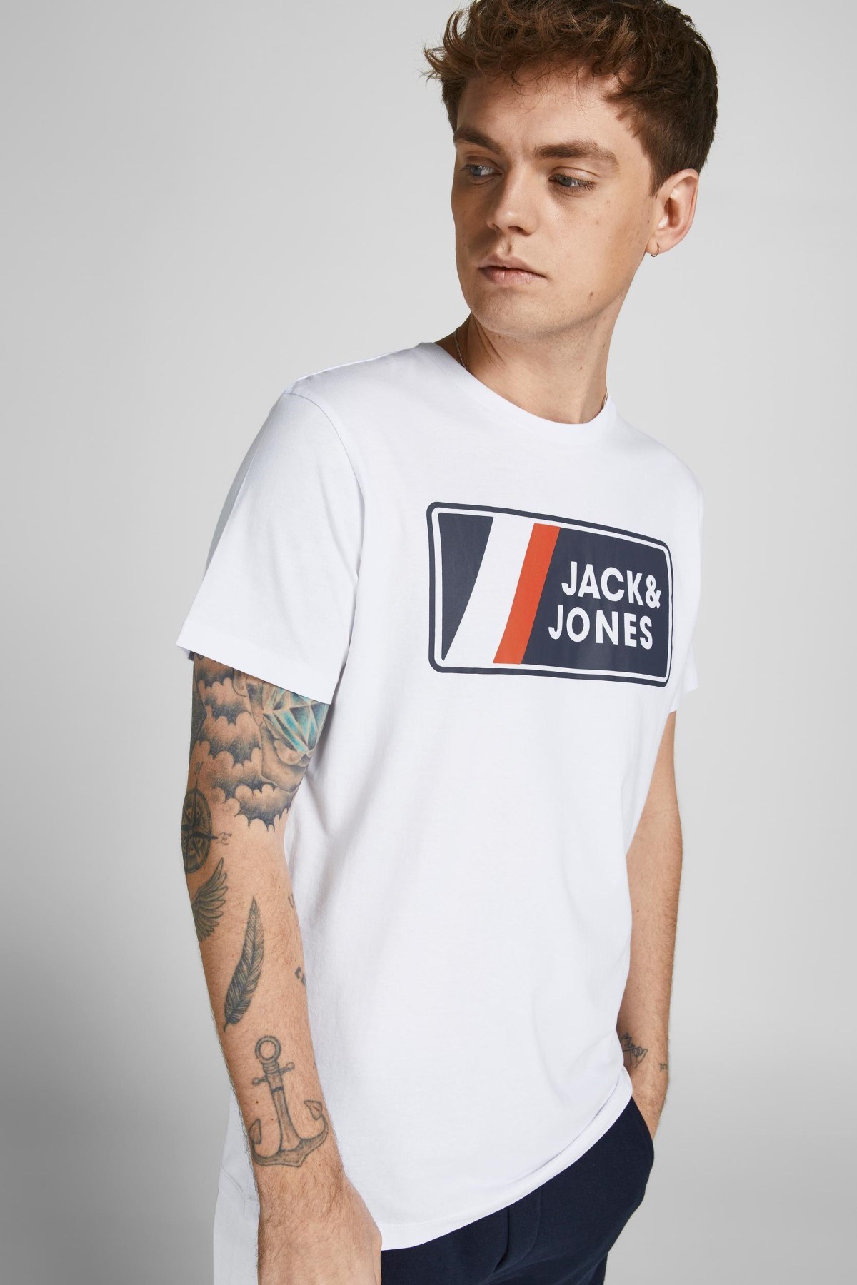 Jack Jones Erkek T-Shirt 12207493 White