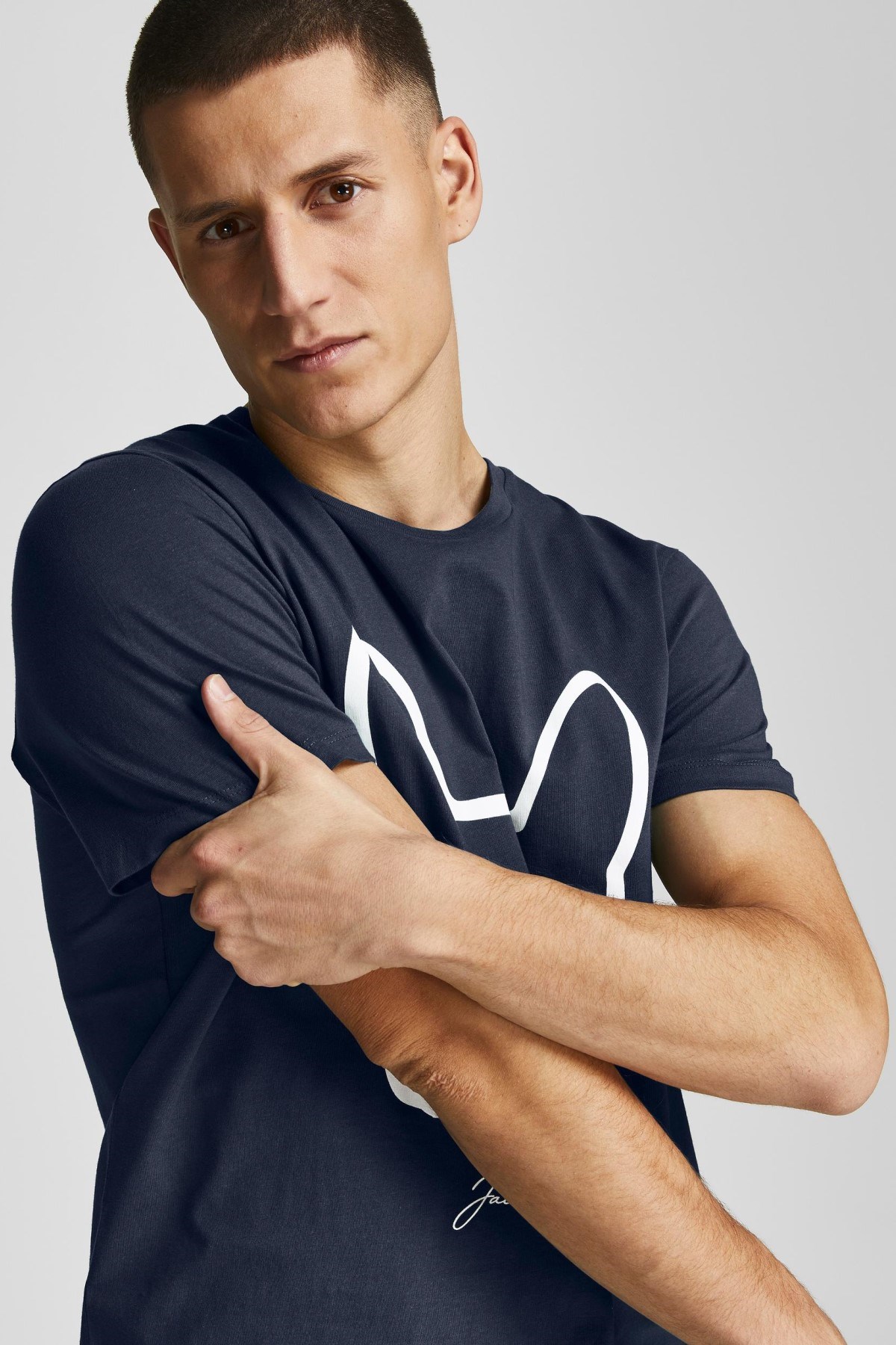 Jack Jones Erkek T-Shirt 12207693 Navy Blazer