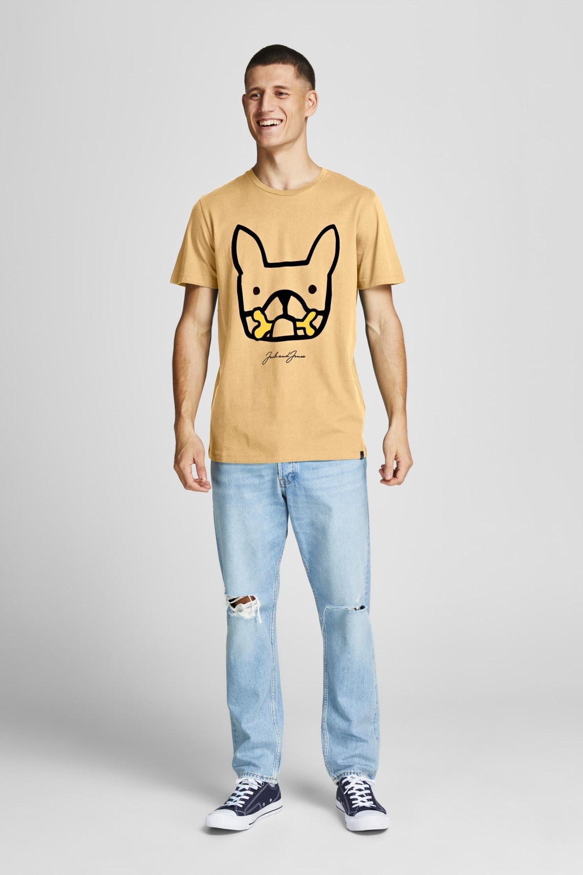 Jack Jones Erkek T-Shirt 12207693 Straw