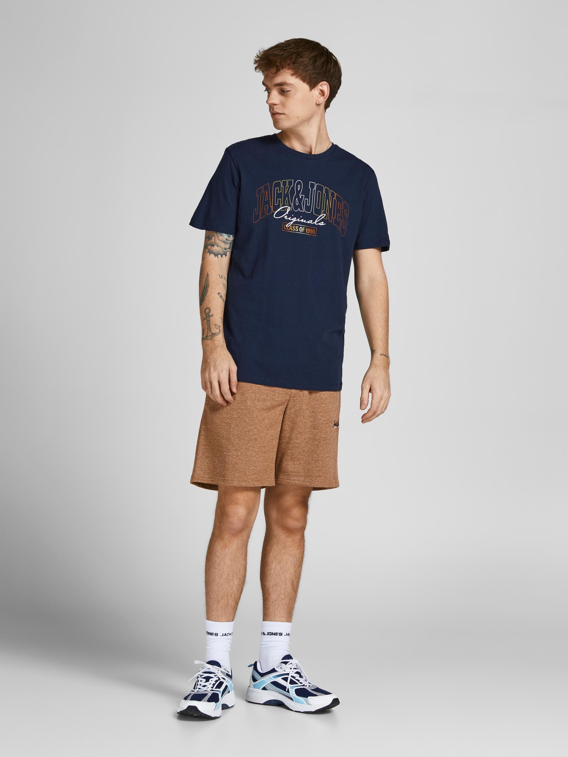 Jack Jones Erkek T-Shirt 12207694 Navy Blazer