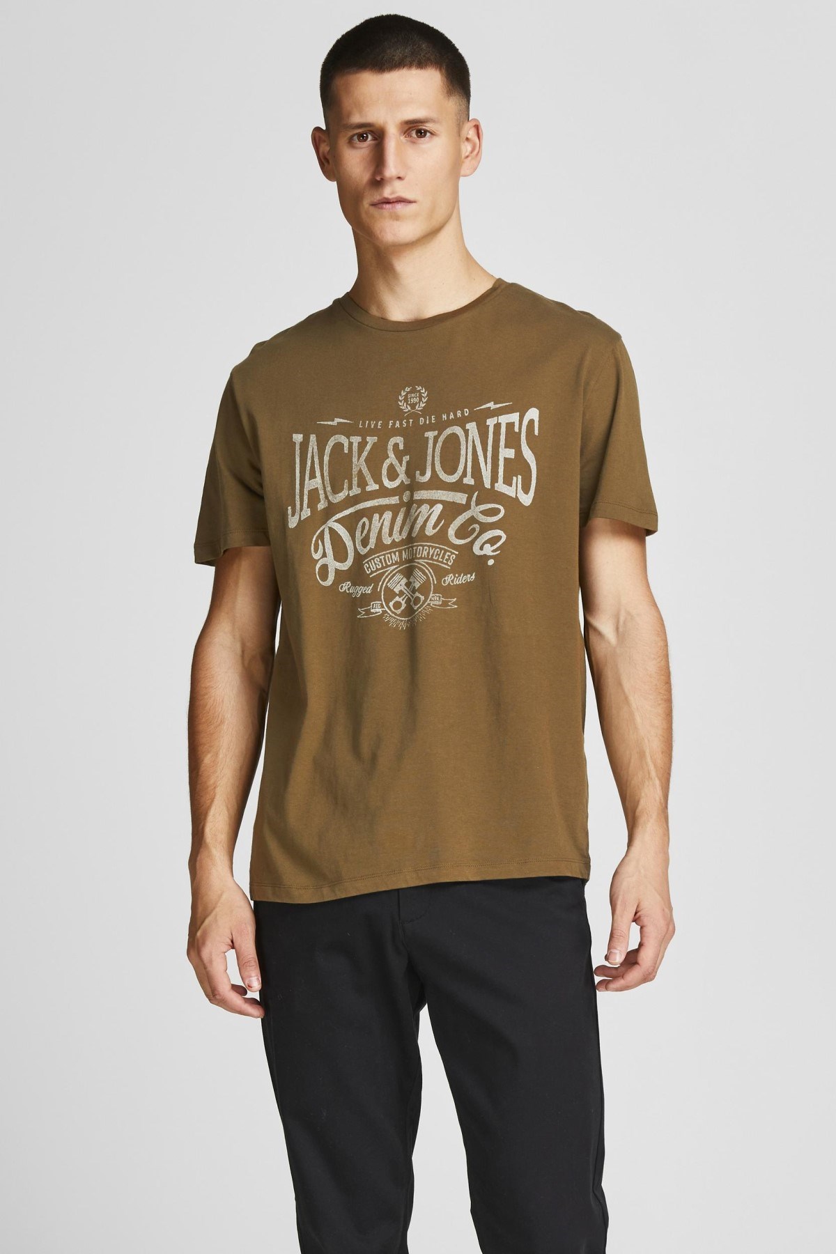 Jack Jones Erkek T-Shirt 12208452 Dark Olive
