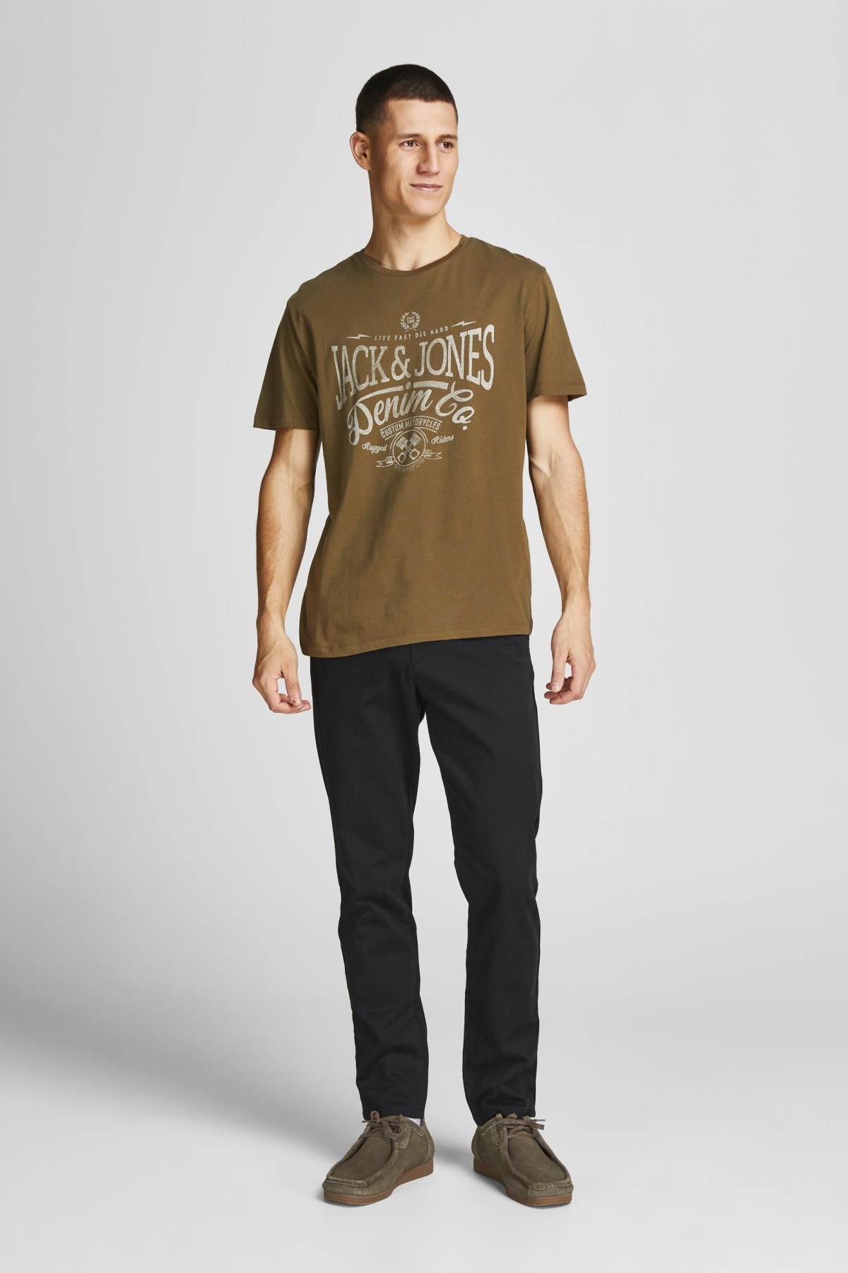 Jack Jones Erkek T-Shirt 12208452 Dark Olive