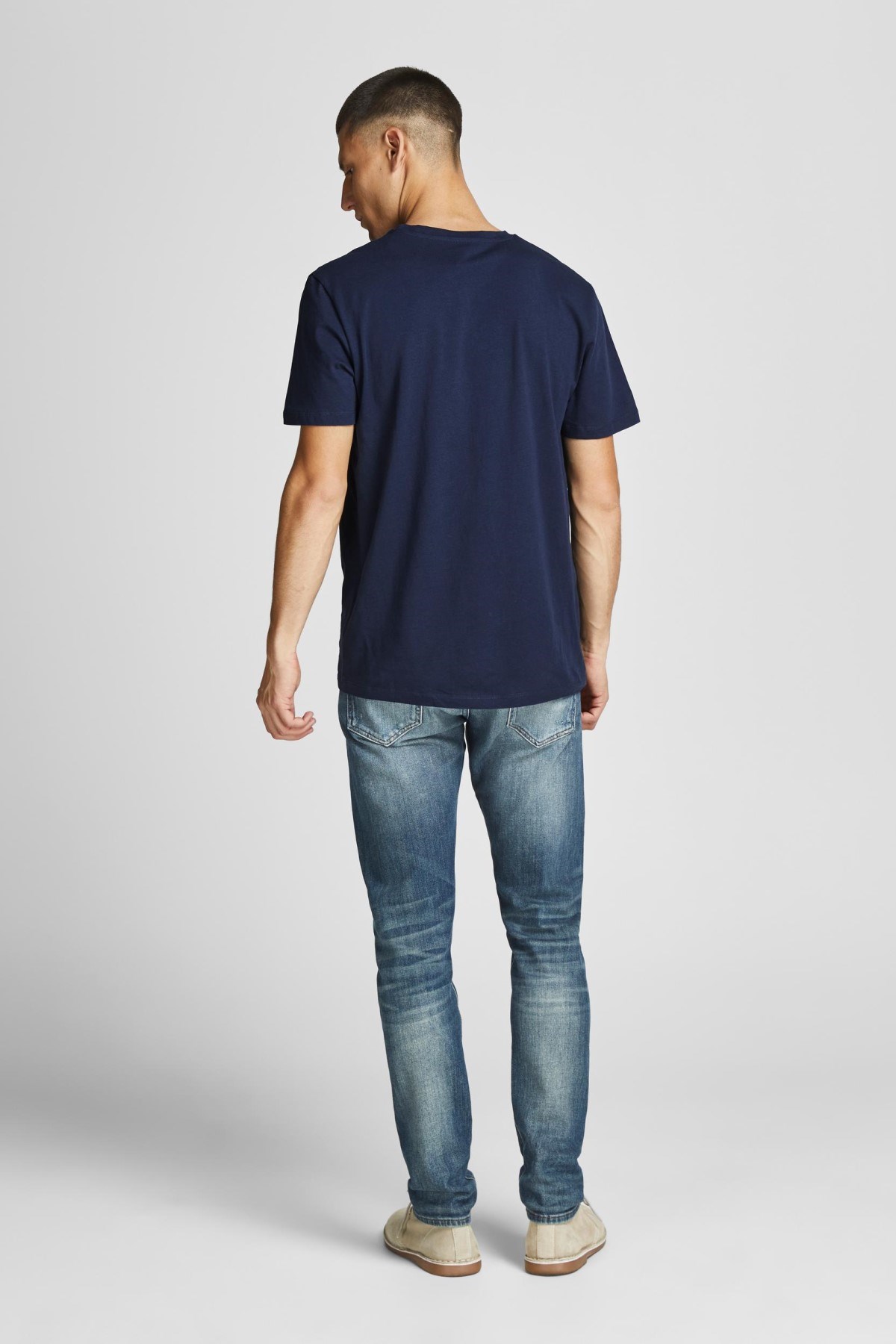 Jack Jones Erkek T-Shirt 12208452 Navy Blazer