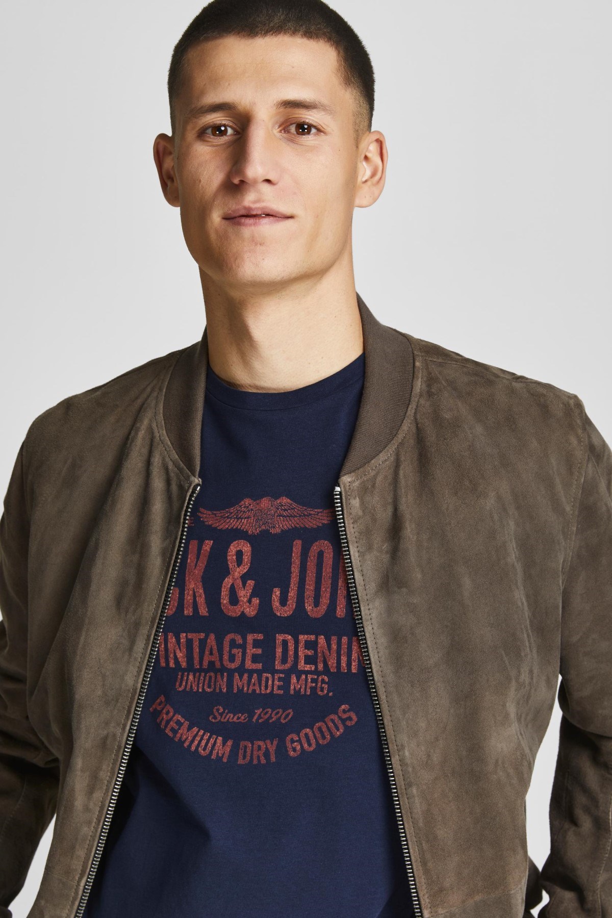 Jack Jones Erkek T-Shirt 12208452 Navy Blazer