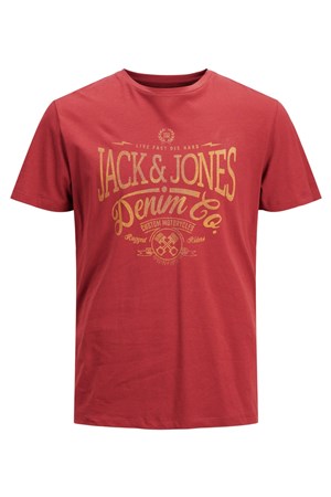 Jack Jones Erkek T-Shirt 12208452 Brick Red