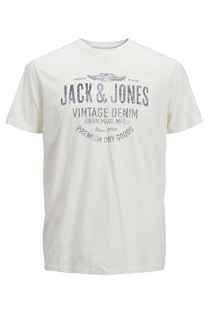 Jack Jones Erkek T-Shirt 12208452 Cloud Dancer