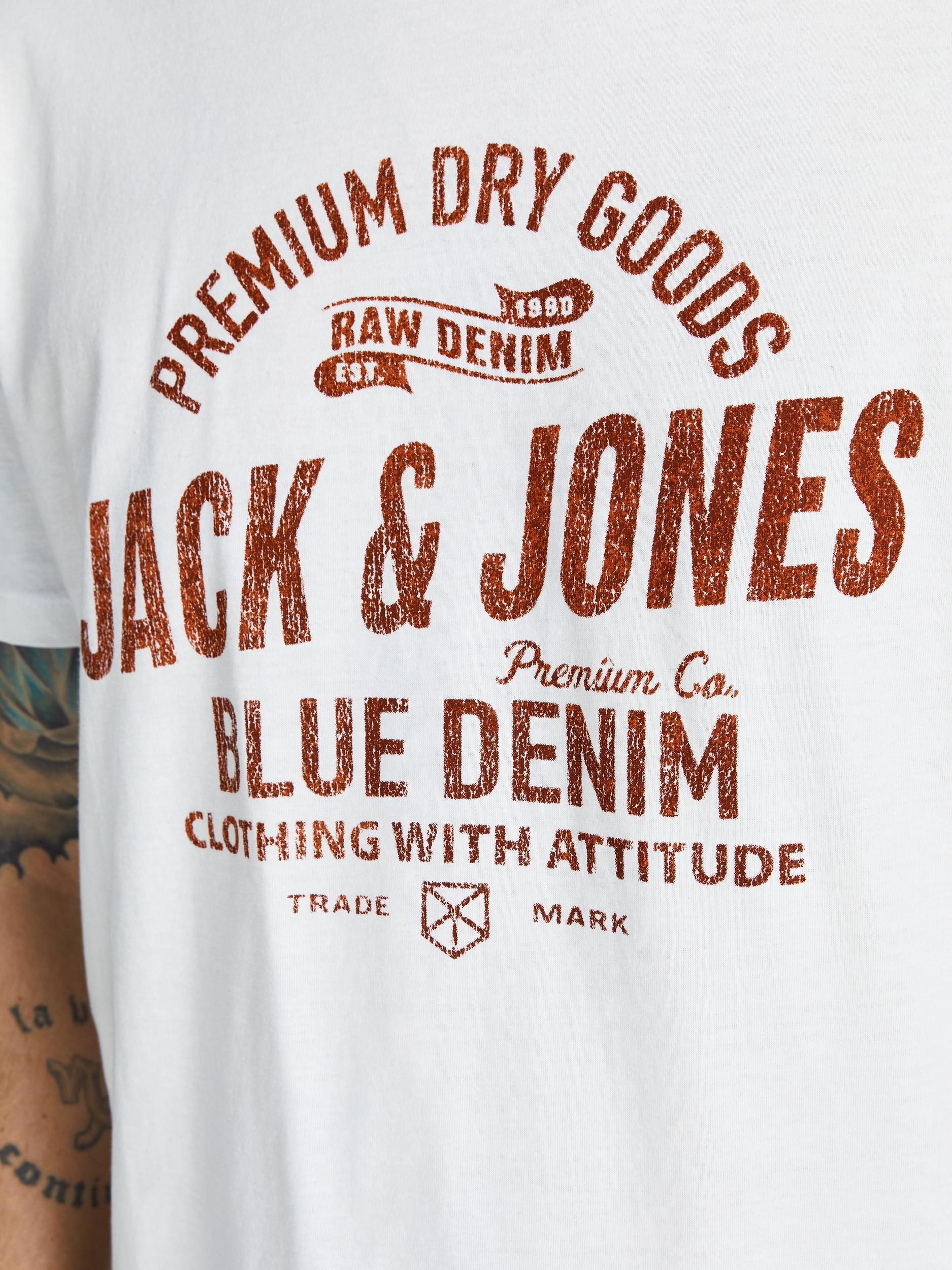 Jack Jones Erkek T-Shirt 12208460 Cloud Dancer