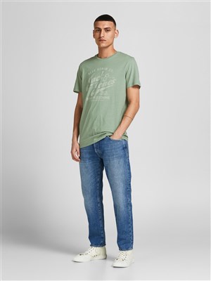 Jack Jones Erkek T-Shirt 12208460 Iceberg Green