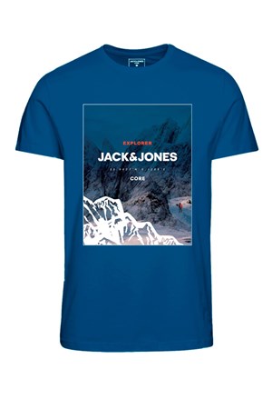 Jack Jones Erkek T-Shirt 12209200 Snorkel Blue