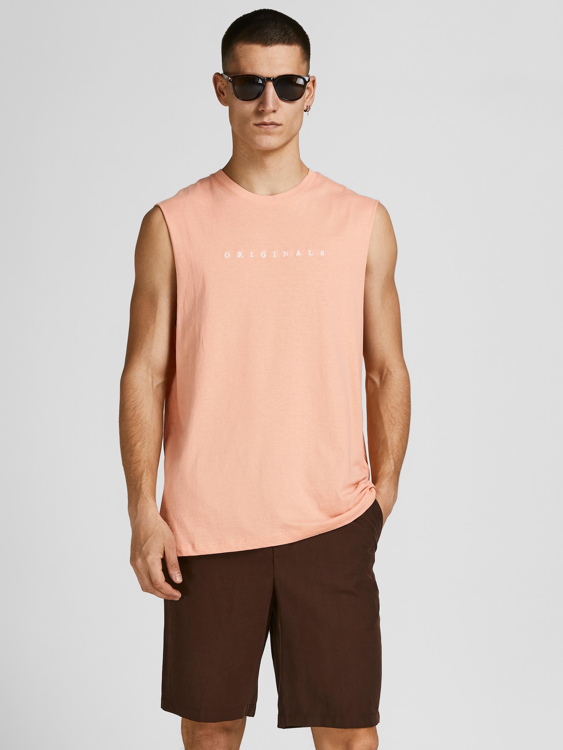 Jack Jones Erkek T-Shirt 12210016 Coral Pink