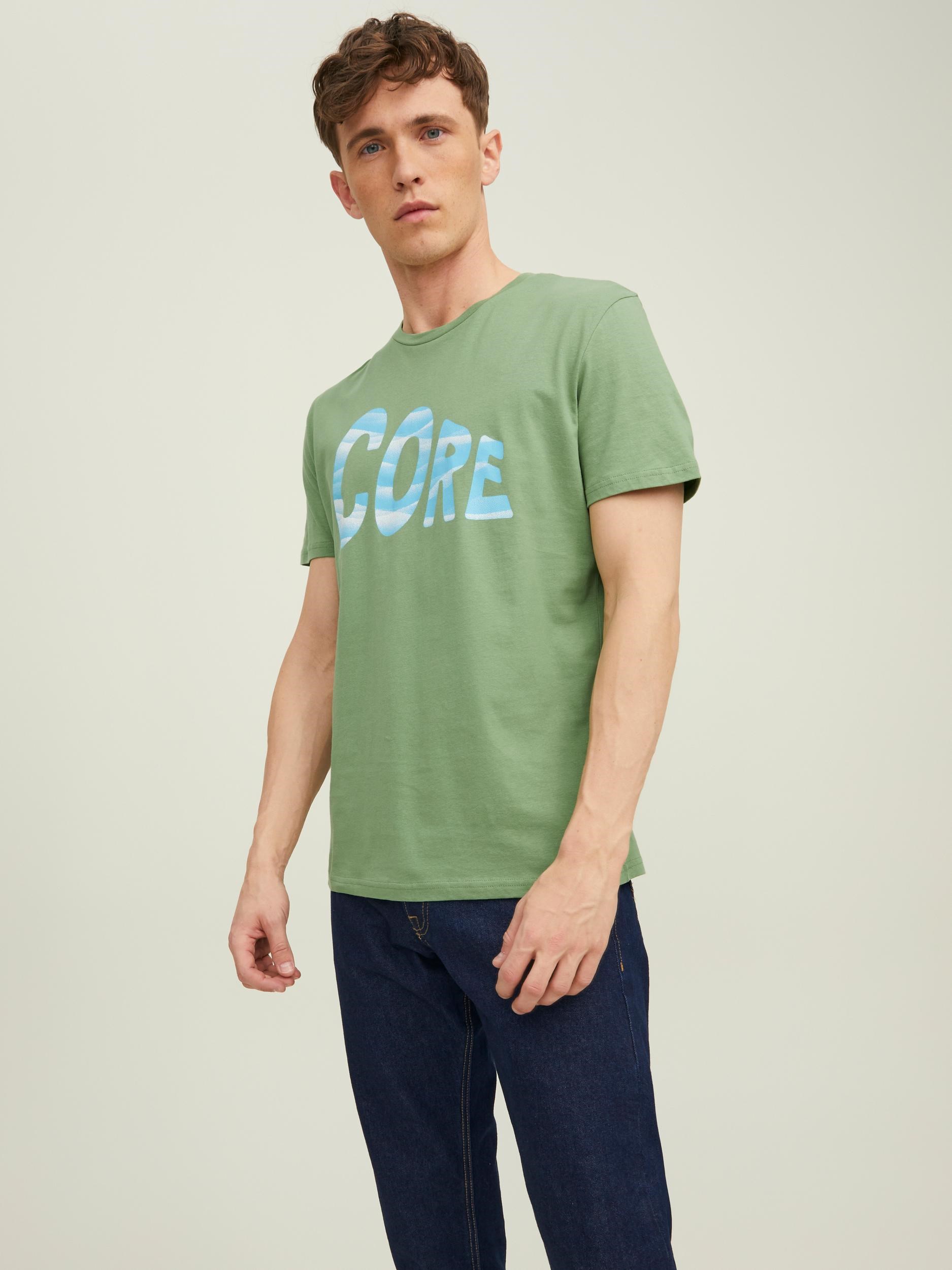 Jack Jones Erkek T-Shirt 12210481 Loden Frost