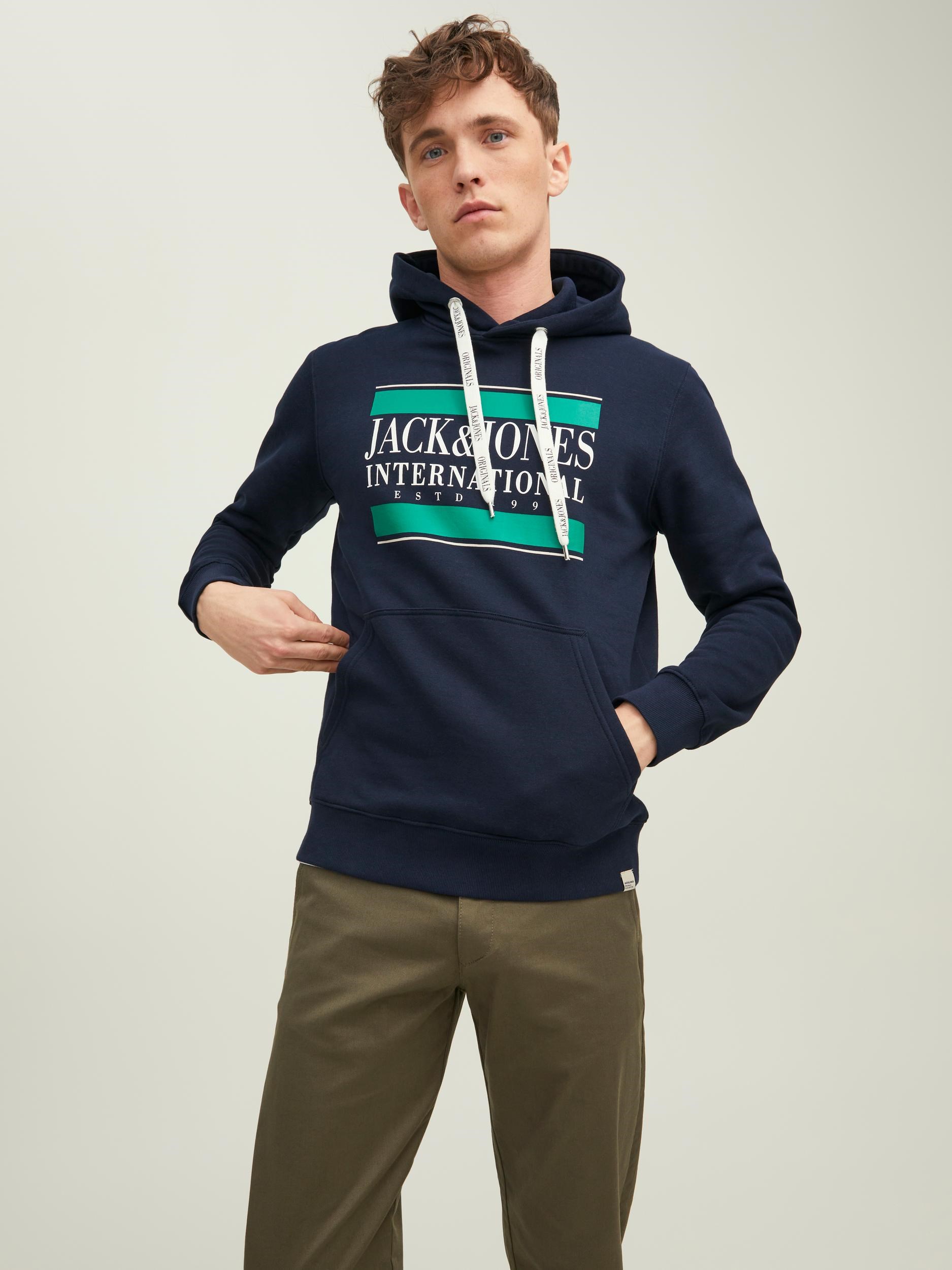 Jack Jones Erkek S-Shirt 12216055 Navy Blazer