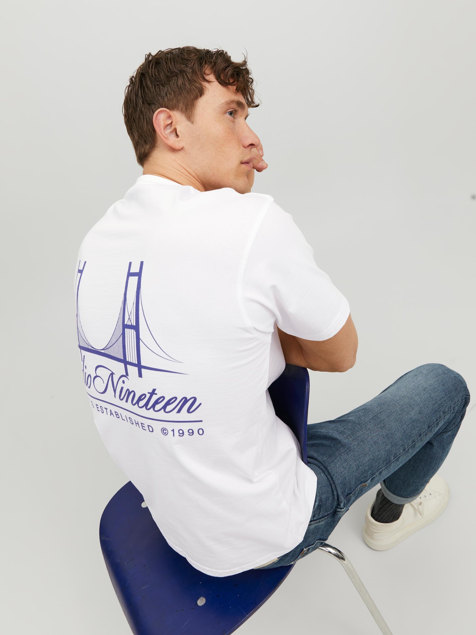 Jack Jones Erkek T-Shirt 12227699 Bright White