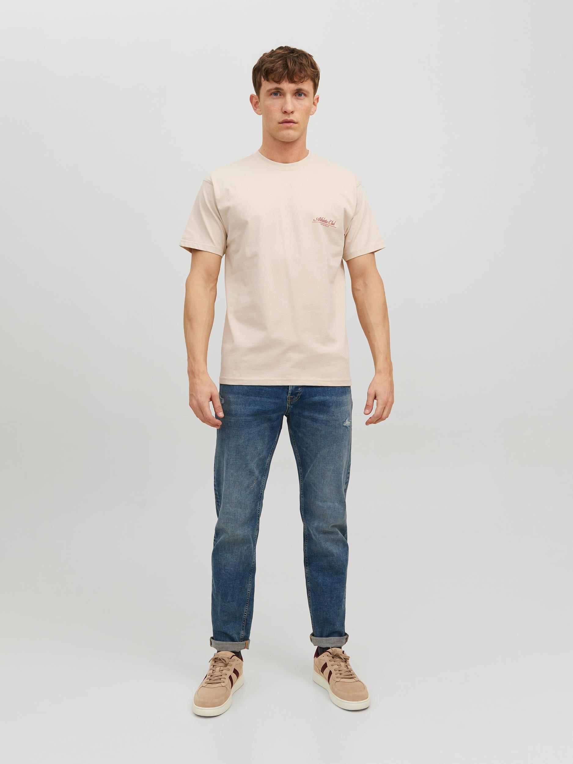 Jack Jones Erkek T-Shirt 12227699 Moonbeam