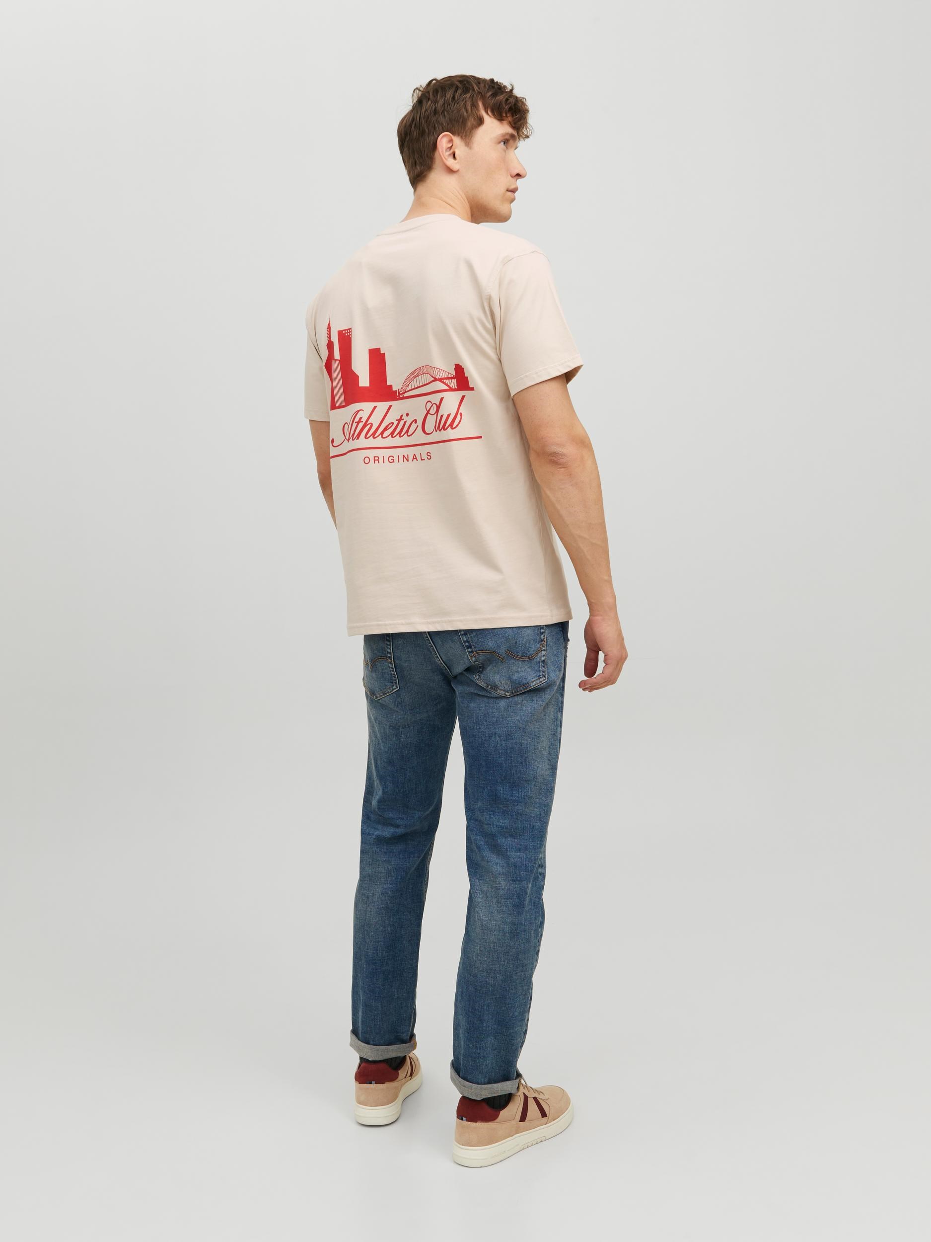 Jack Jones Erkek T-Shirt 12227699 Moonbeam