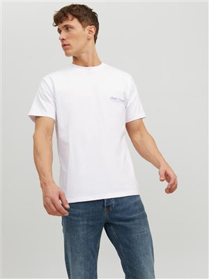 Jack Jones Erkek T-Shirt 12227699 Bright White