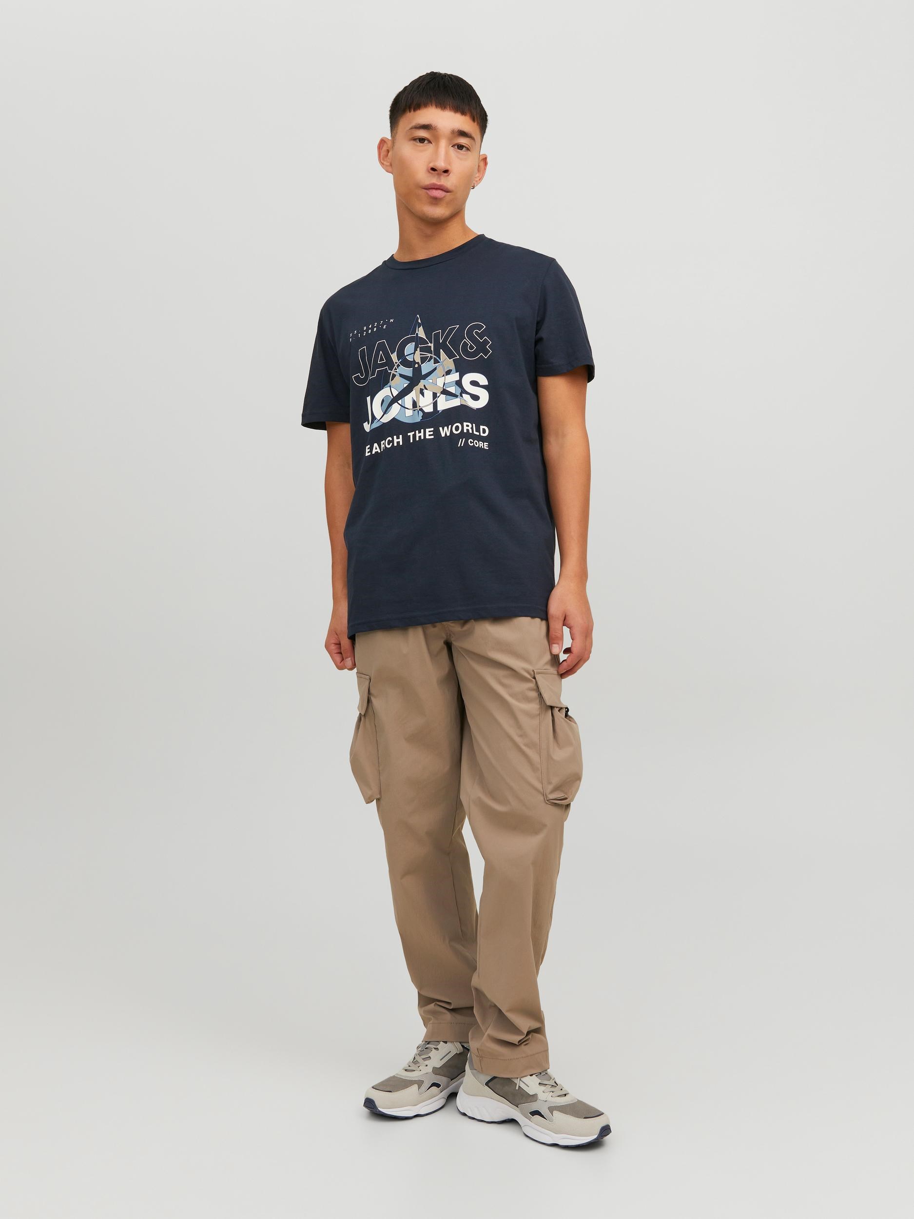 Jack Jones Erkek T-Shirt 12228391 Navy Blazer