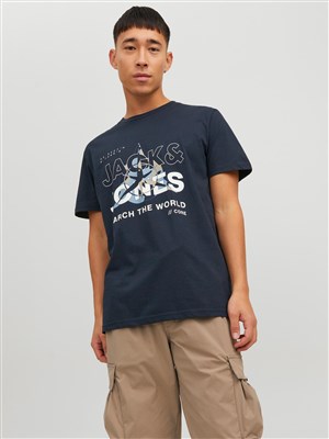 Jack Jones Erkek T-Shirt 12228391 Navy Blazer