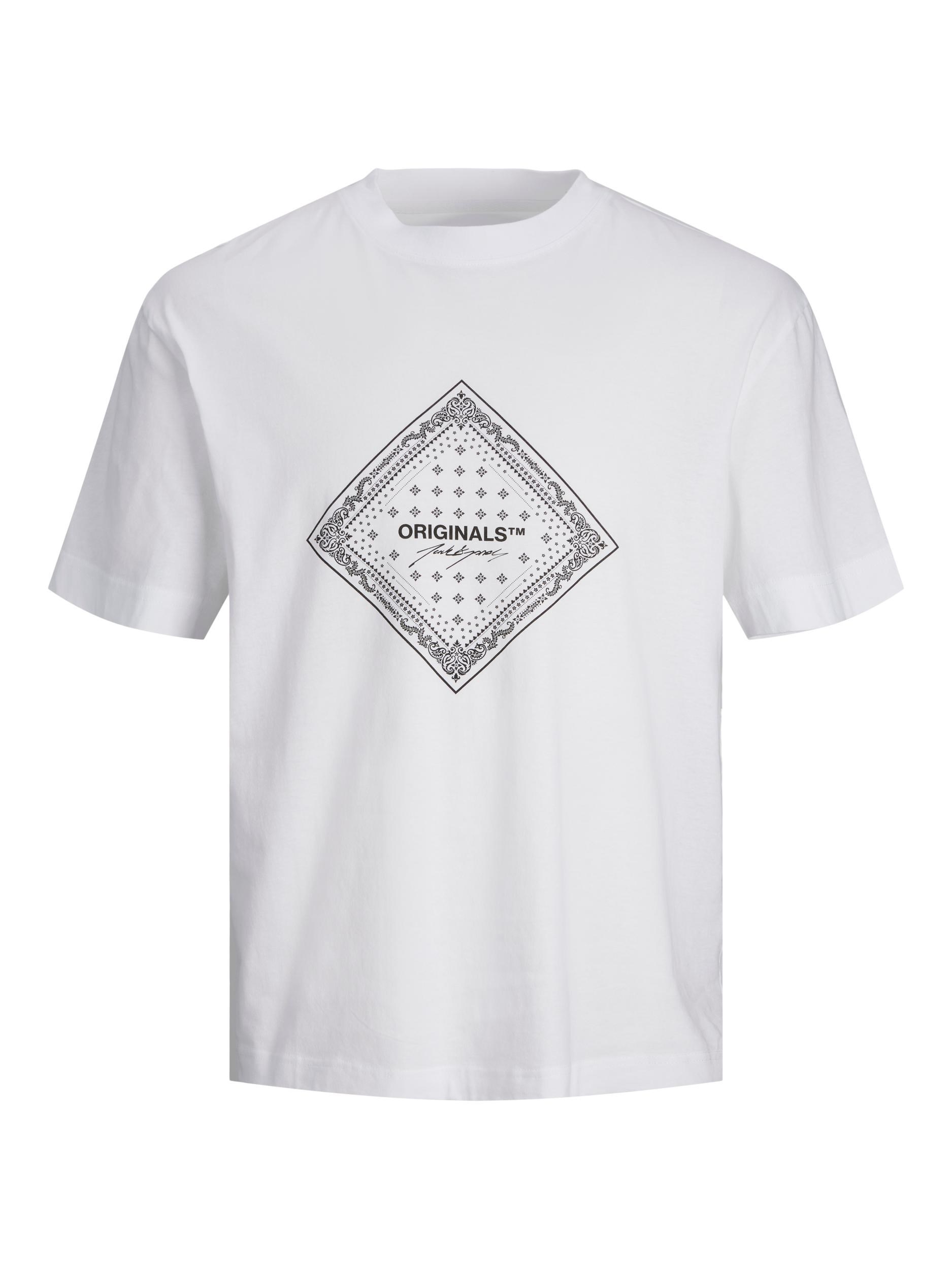 Jack Jones Erkek T-Shirt 12235738 Bright White