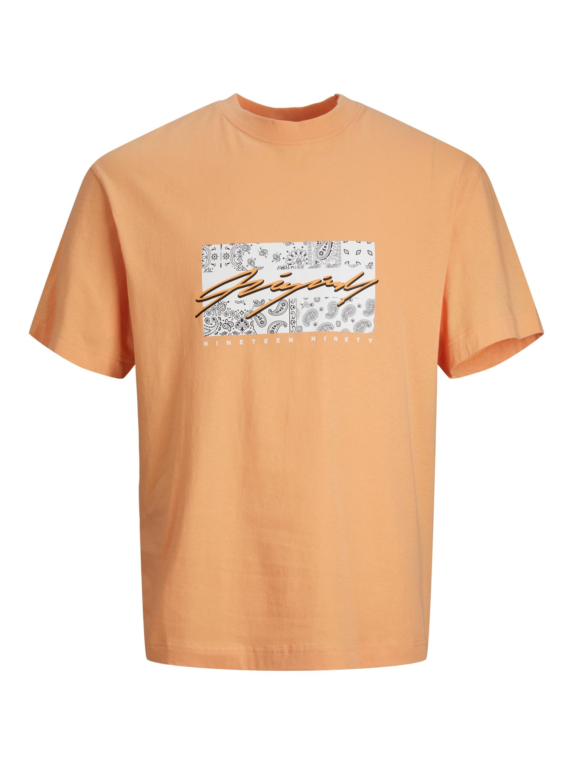 Jack Jones Erkek T-Shirt 12235738 Pumpkin