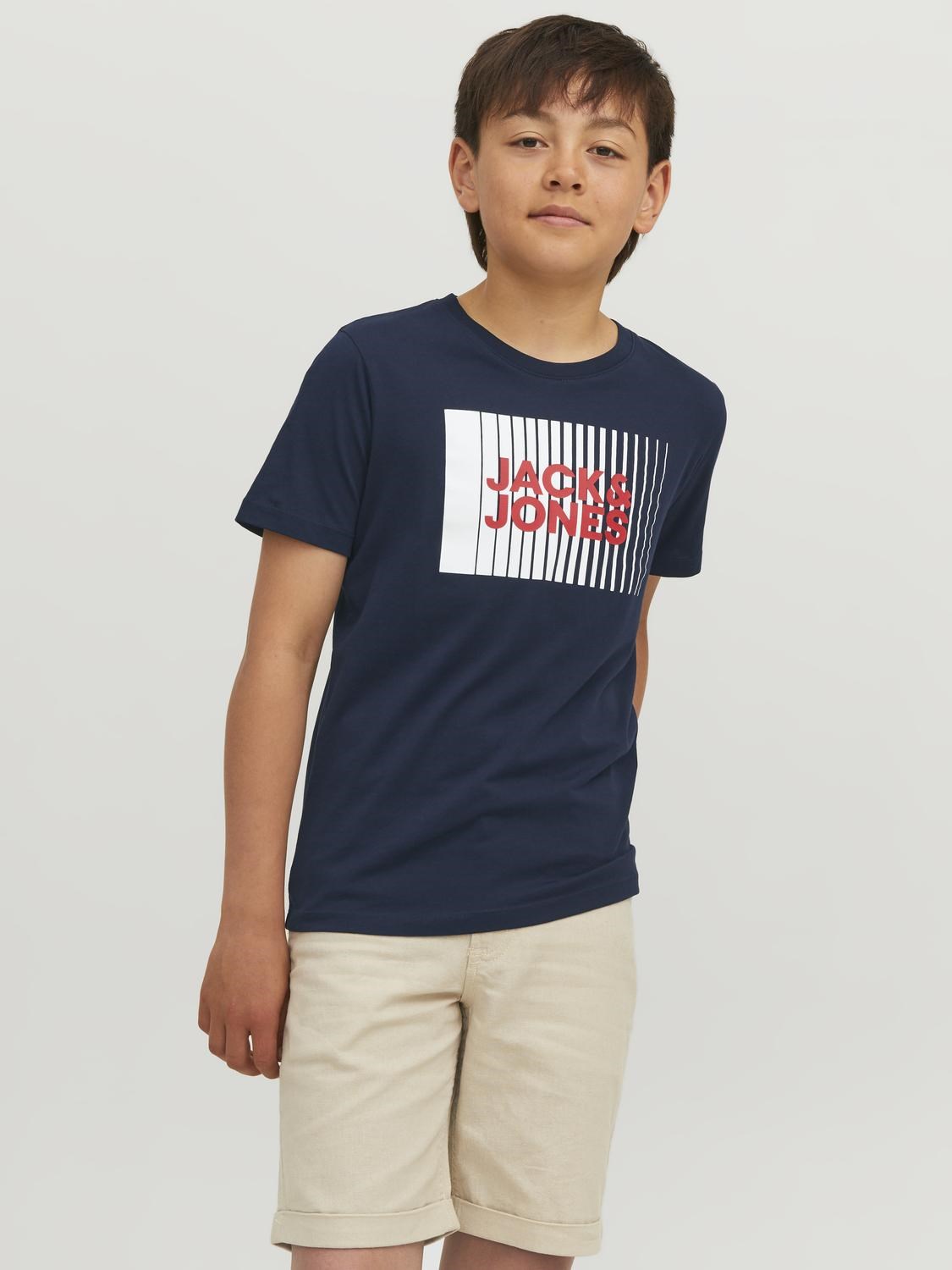 Jack Jones Erkek Çocuk T-Shirt 12237411 Navy Blazer
