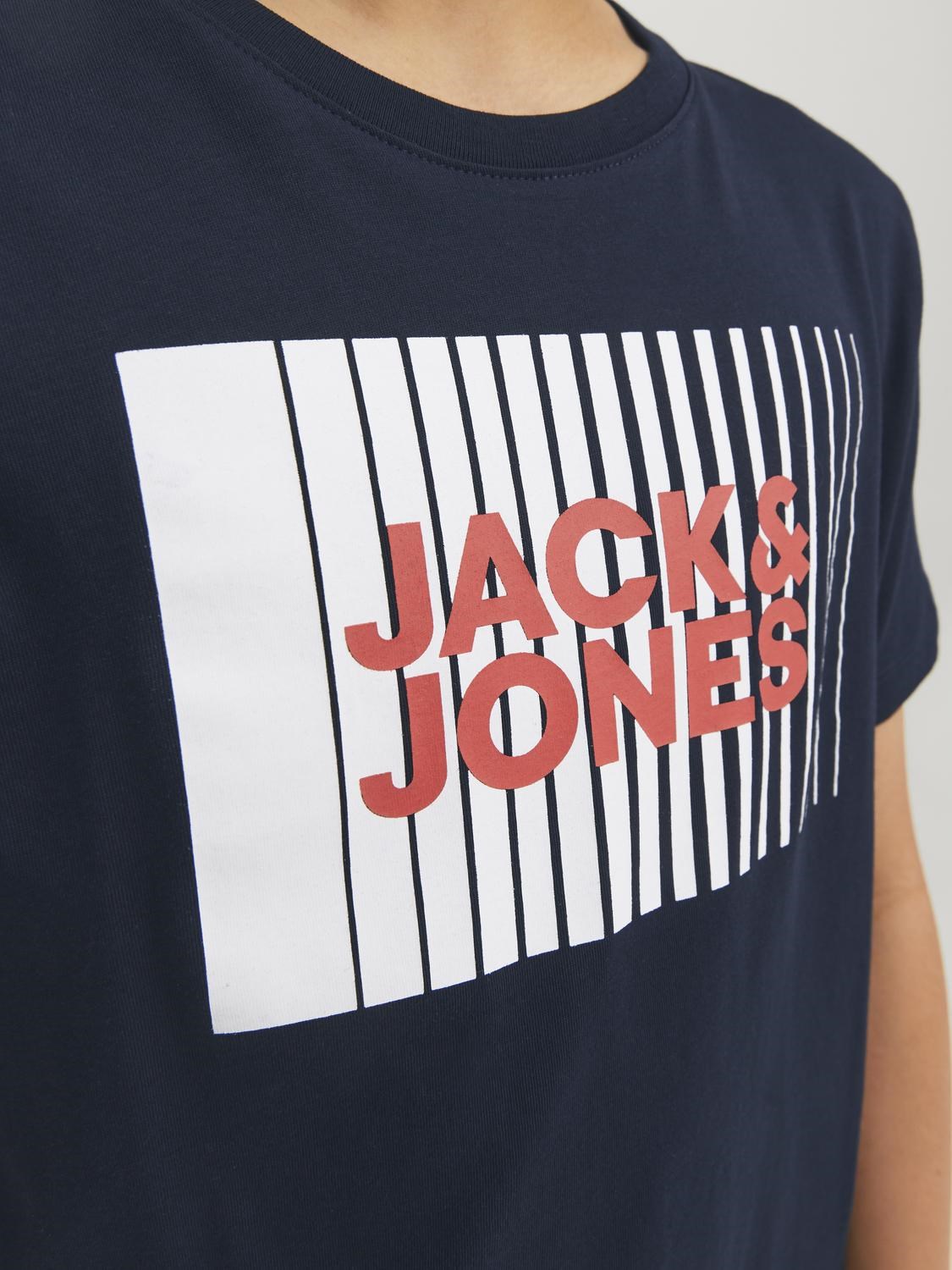Jack Jones Erkek Çocuk T-Shirt 12237411 Navy Blazer