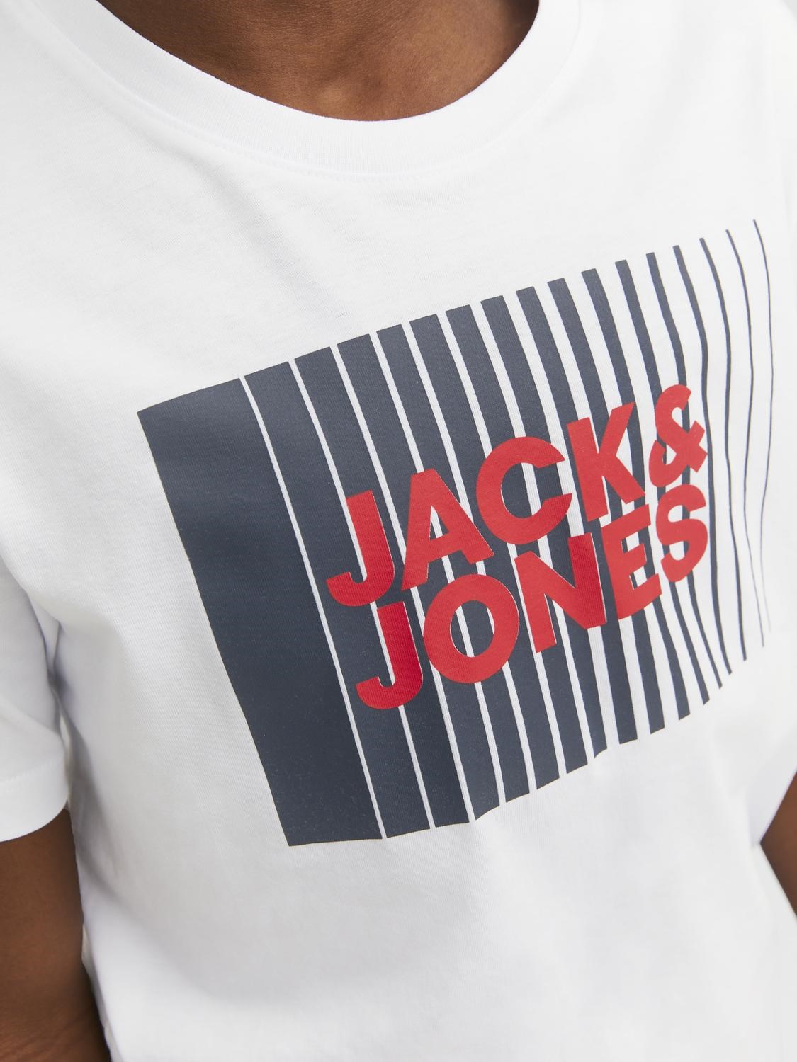Jack Jones Erkek Çocuk T-Shirt 12237411 White