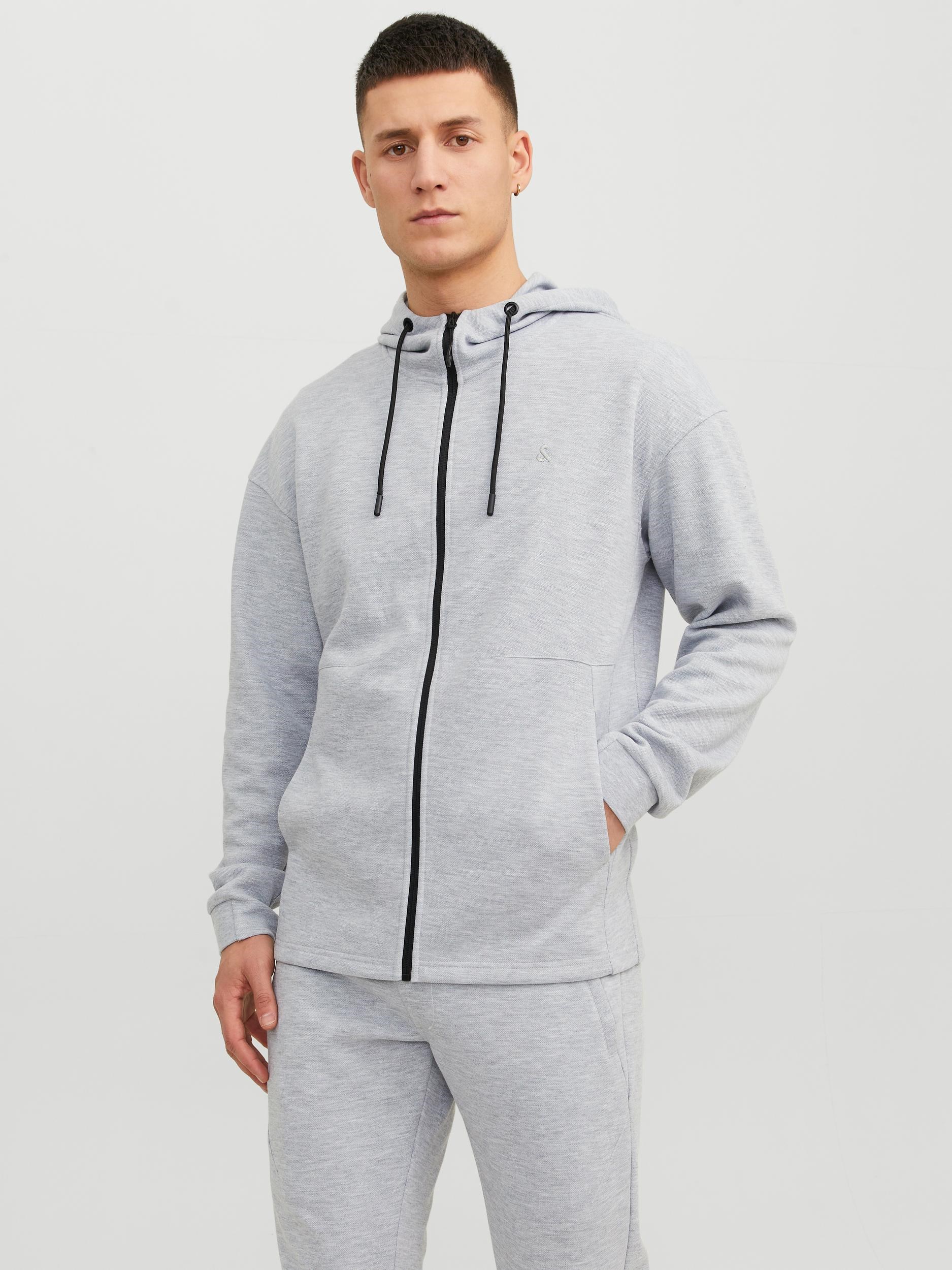 Jack Jones Erkek S-Shirt 12240595 Light Grey Melange