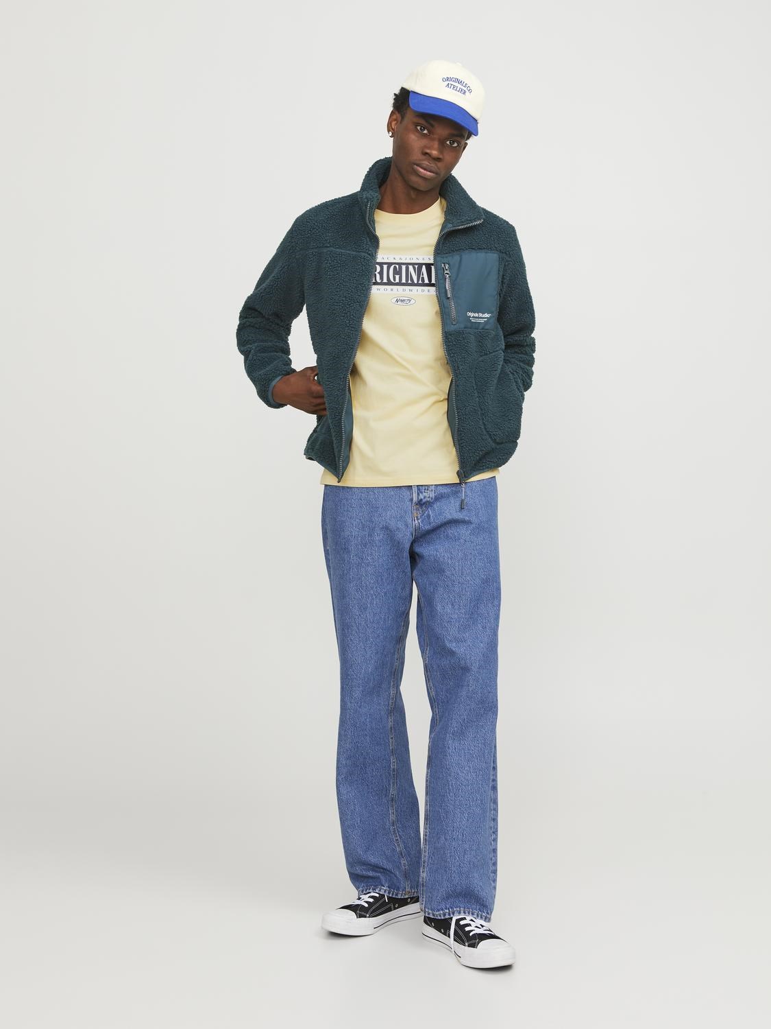 Jack Jones Erkek T-Shirt 12250411 Italian Straw