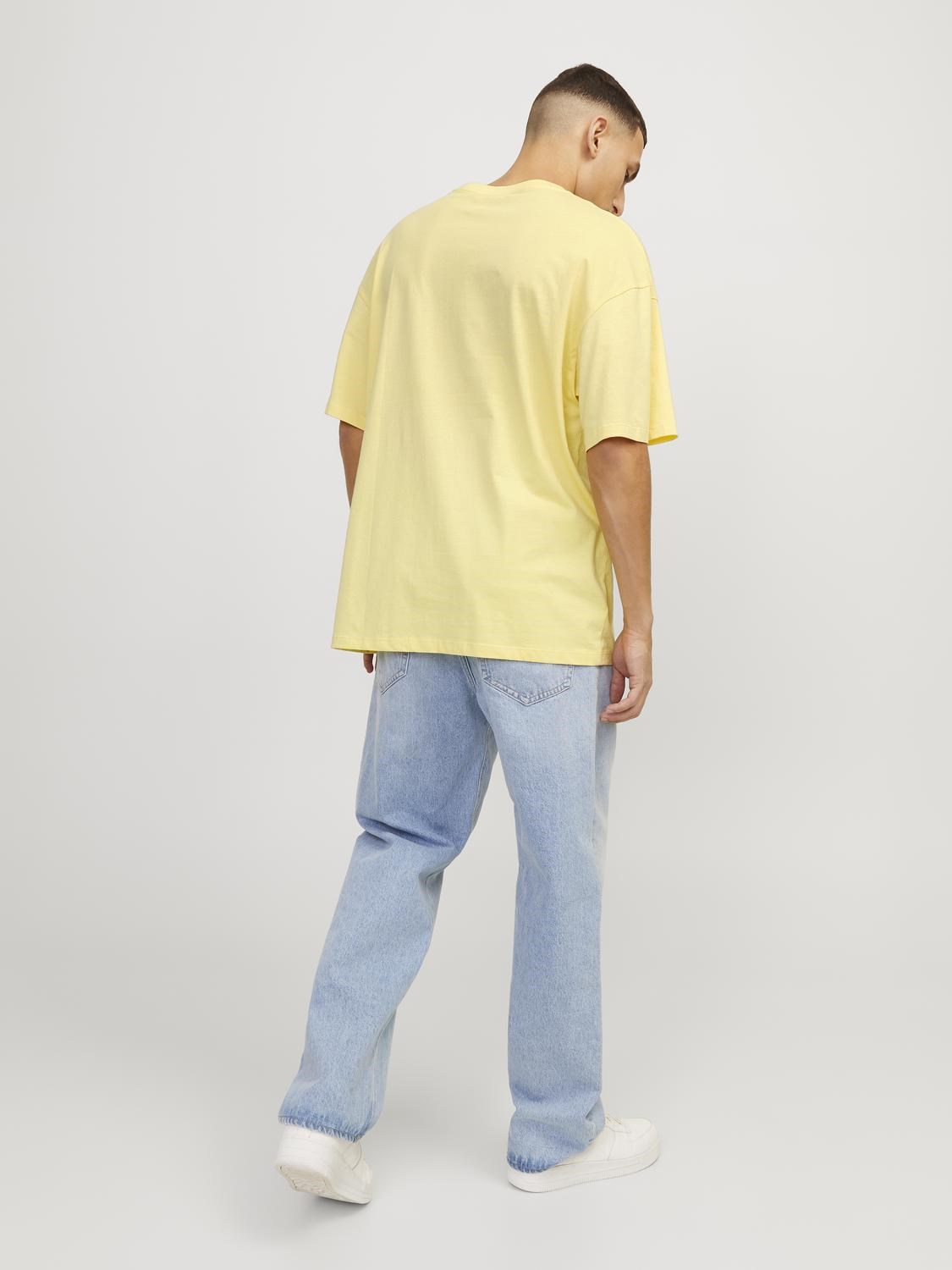 Jack Jones Erkek T-Shirt 12254169 Italian Straw