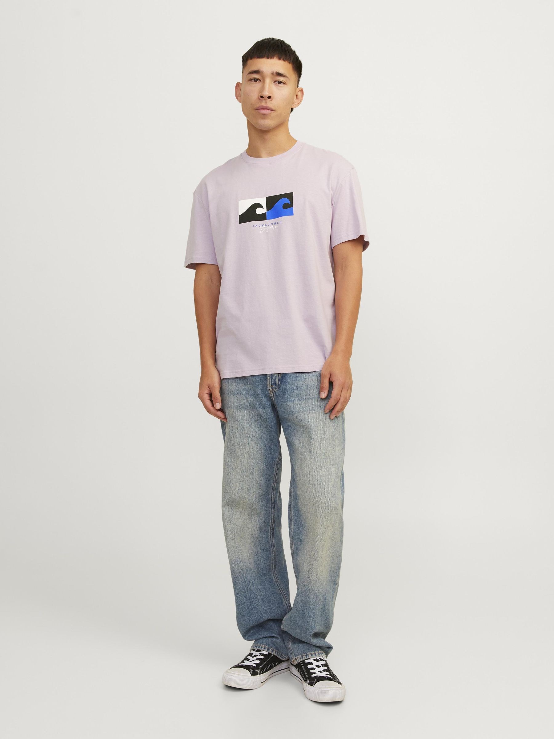 Jack Jones Erkek T-Shirt 12255569 Lavender Frost