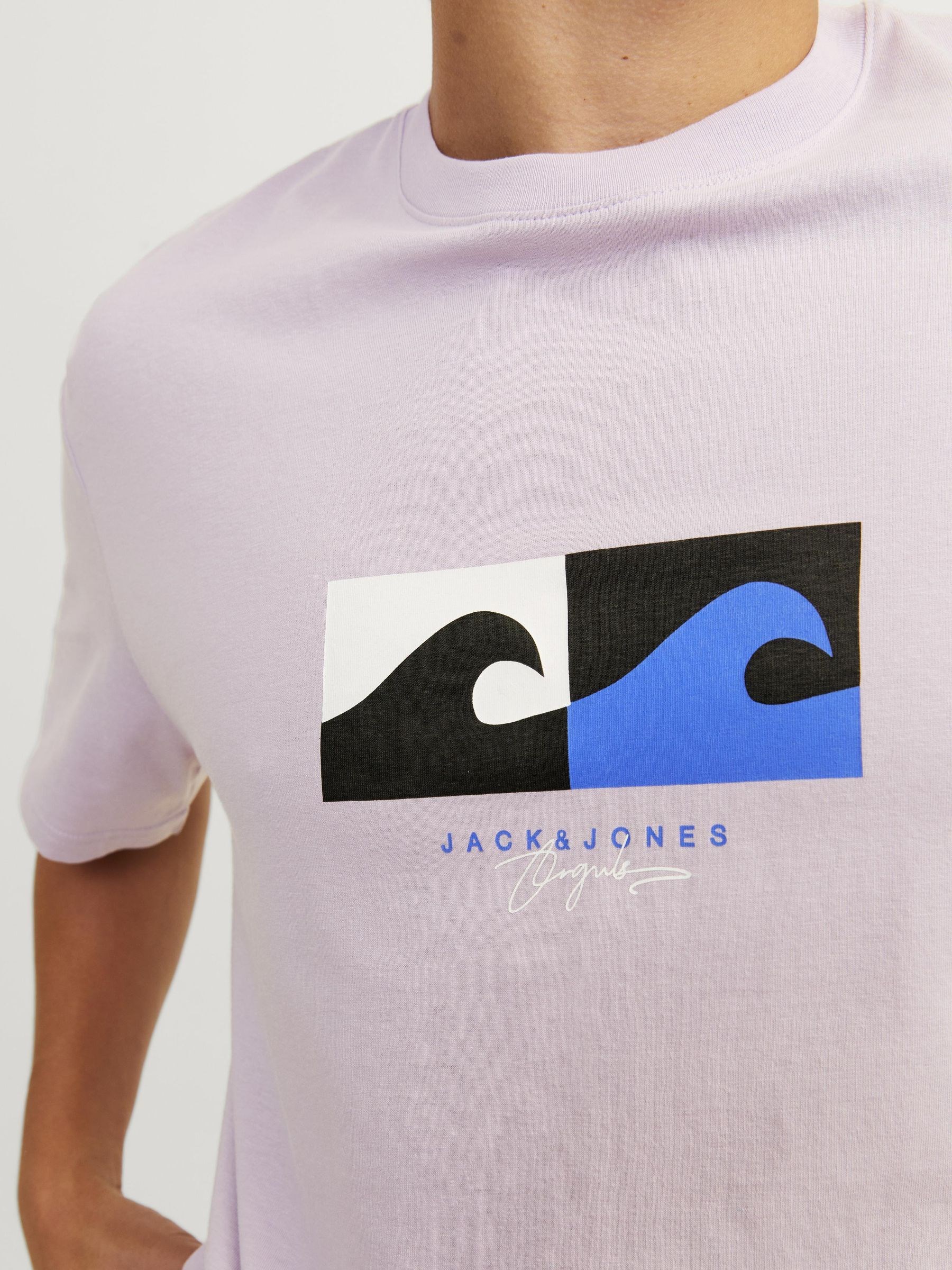 Jack Jones Erkek T-Shirt 12255569 Lavender Frost