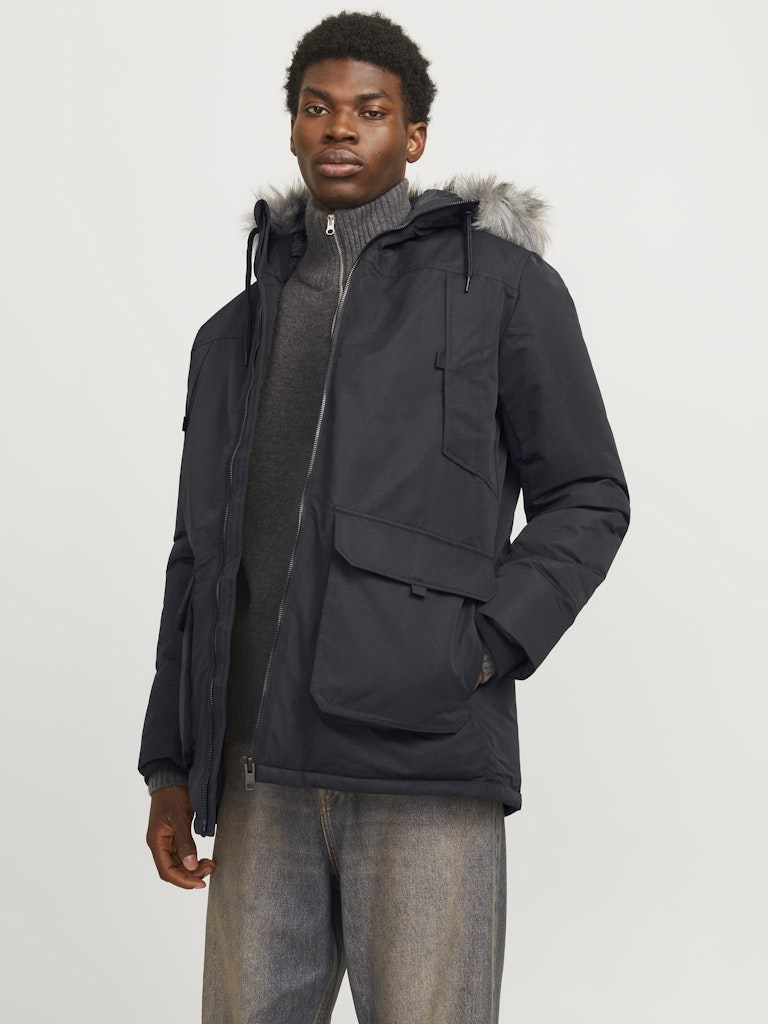 Jack Jones Erkek Parka 12258406 Black