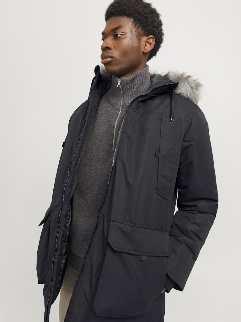 Jack Jones Erkek Parka 12258406 Black