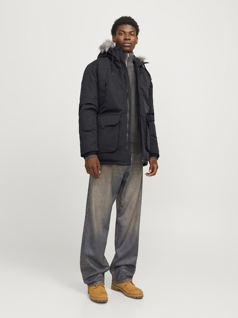 Jack Jones Erkek Parka 12258406 Black