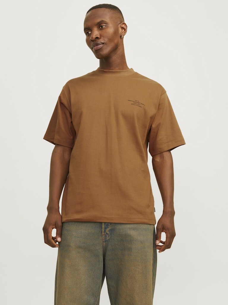 Jack Jones Erkek T-Shirt 12259357 Nuthatch
