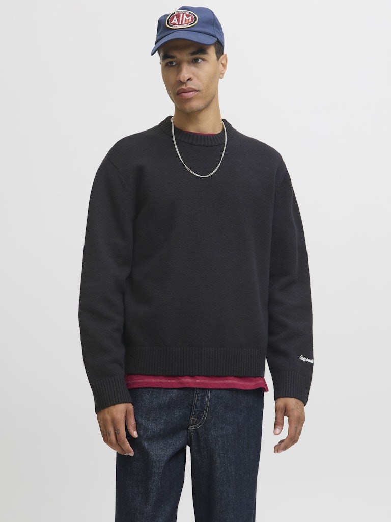 Jack Jones Erkek Kazak 12282728 Black