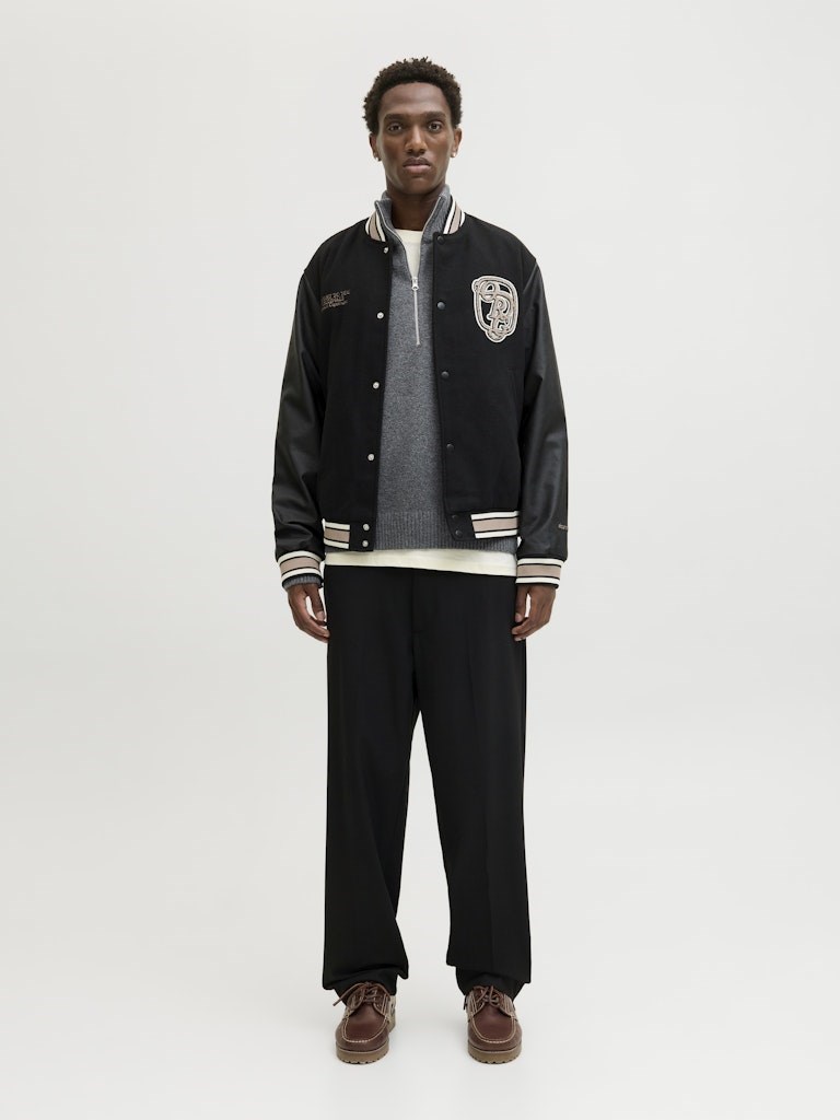 Jack Jones Erkek Kazak 12282749 Dark Grey Melange