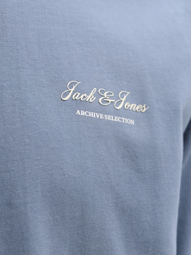 Jack Jones Erkek T-Shirt 12287990 Blue Mirage