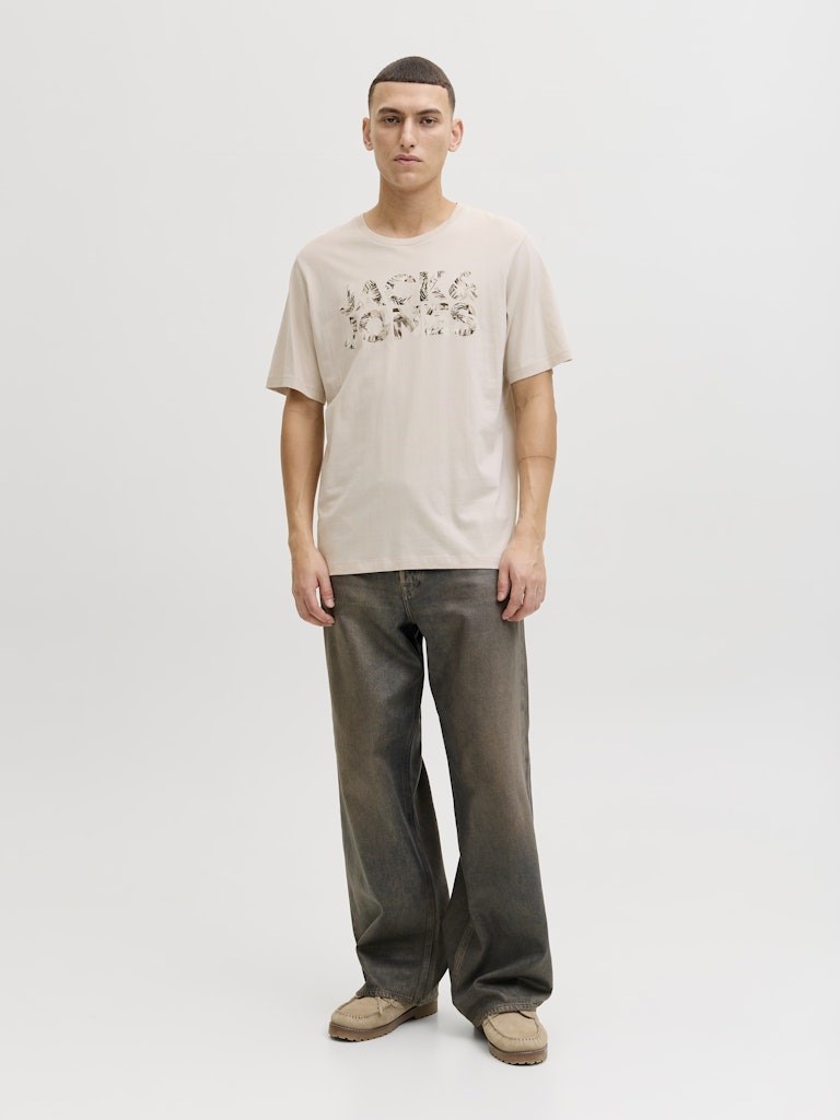 Jack Jones Erkek T-Shirt 12288536 Moonbeam