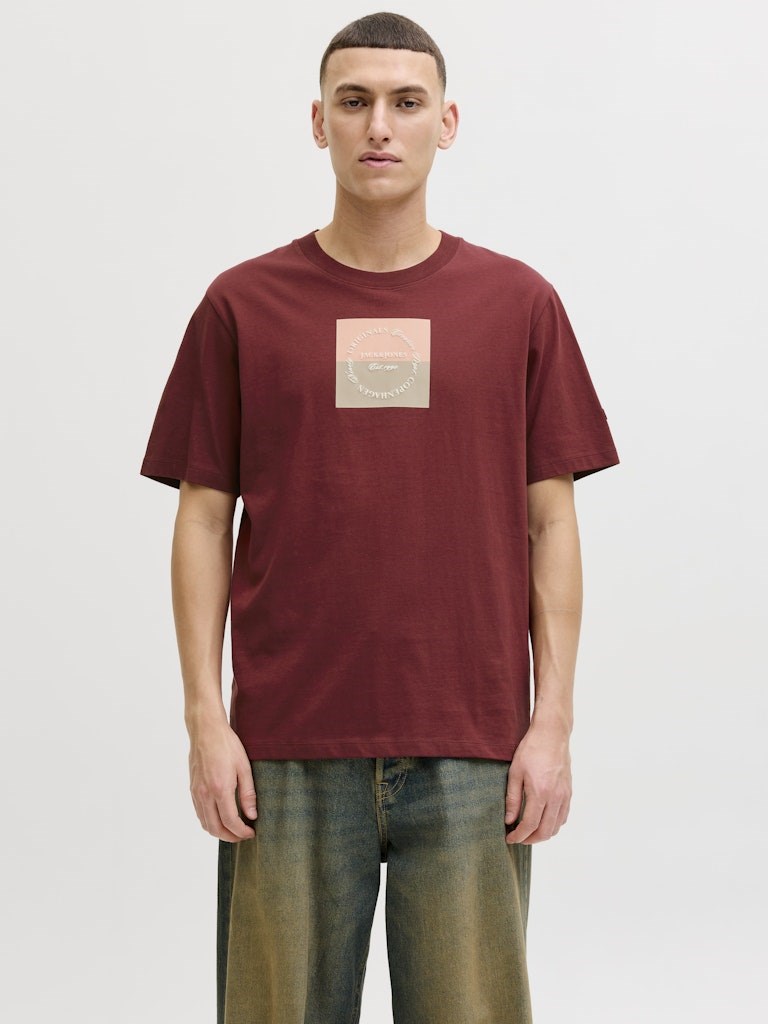 Jack Jones Erkek T-Shirt 12290856 Cabernet