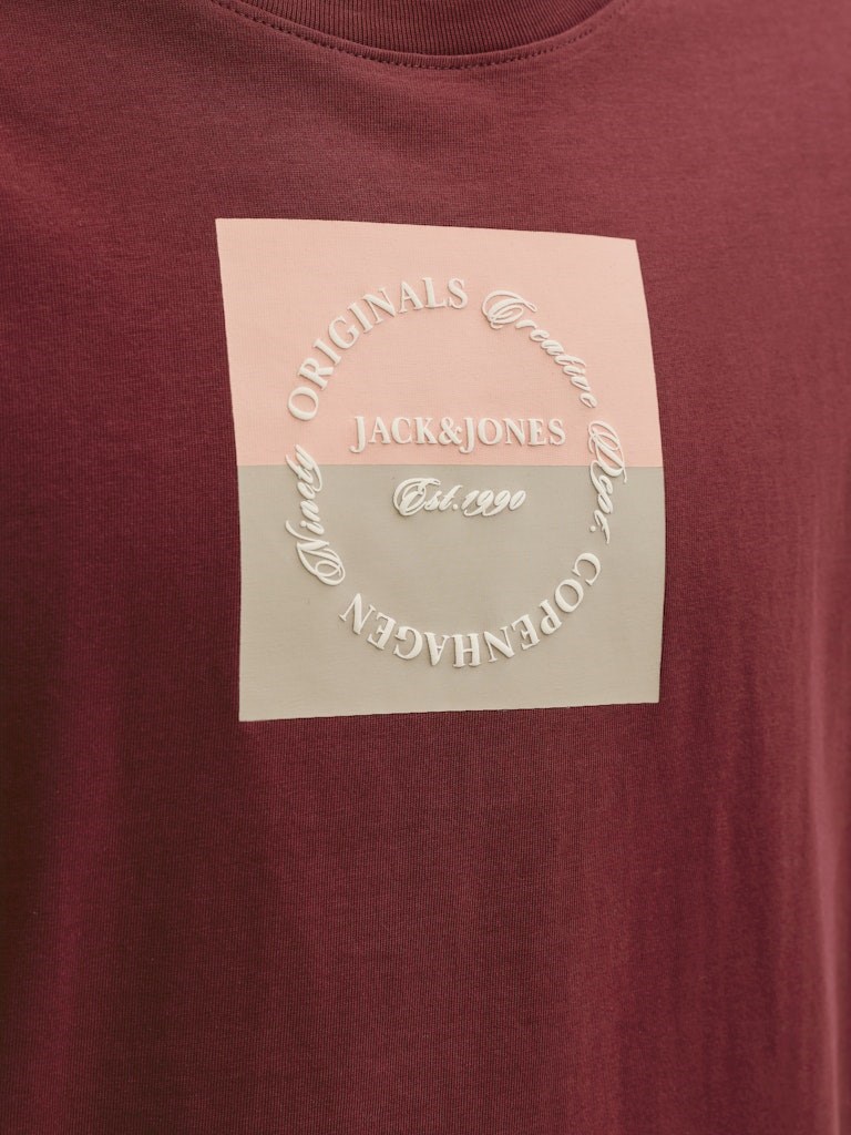 Jack Jones Erkek T-Shirt 12290856 Cabernet