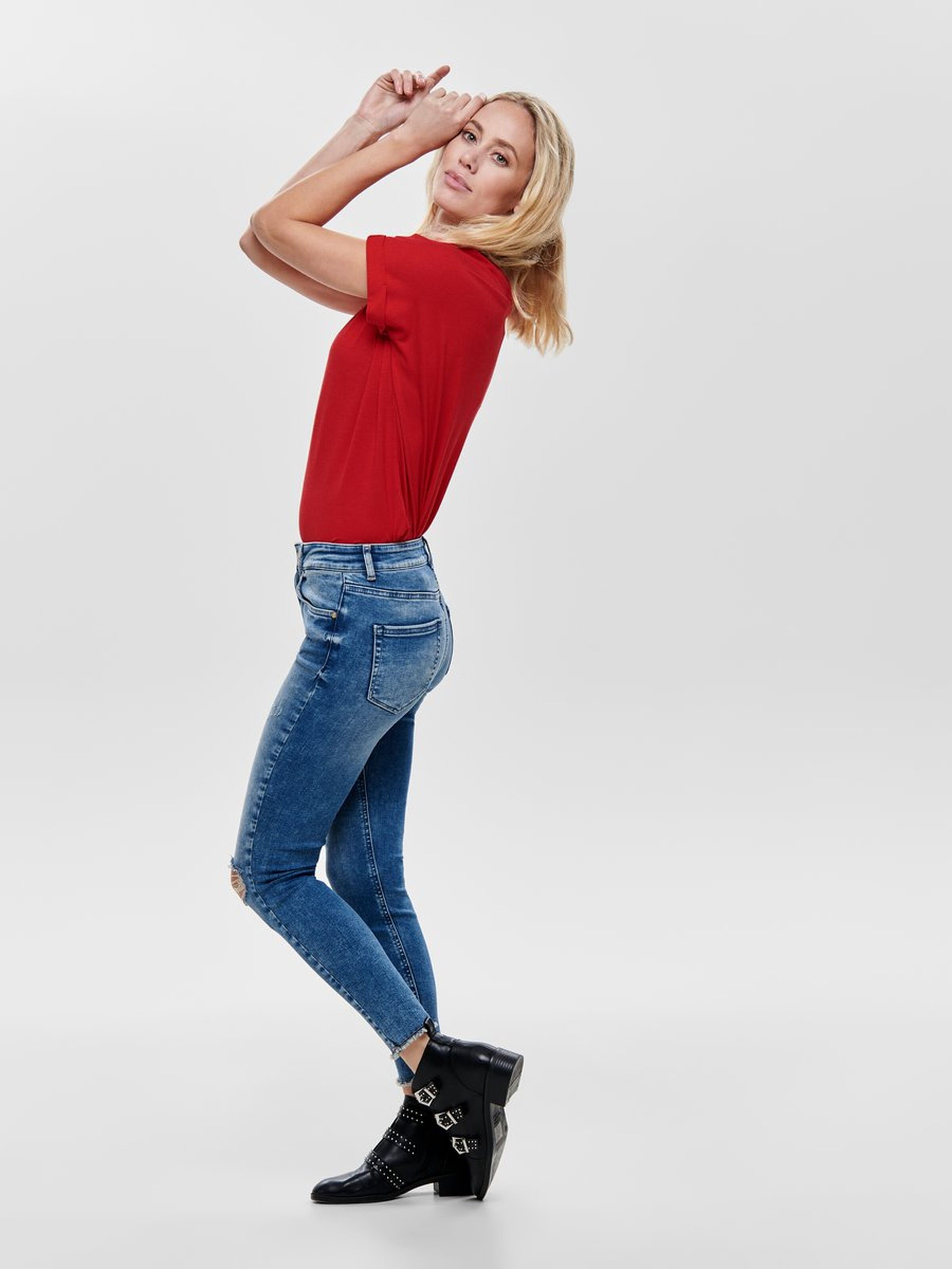 Only Kadın T-Shirt 15106662 High Risk Red