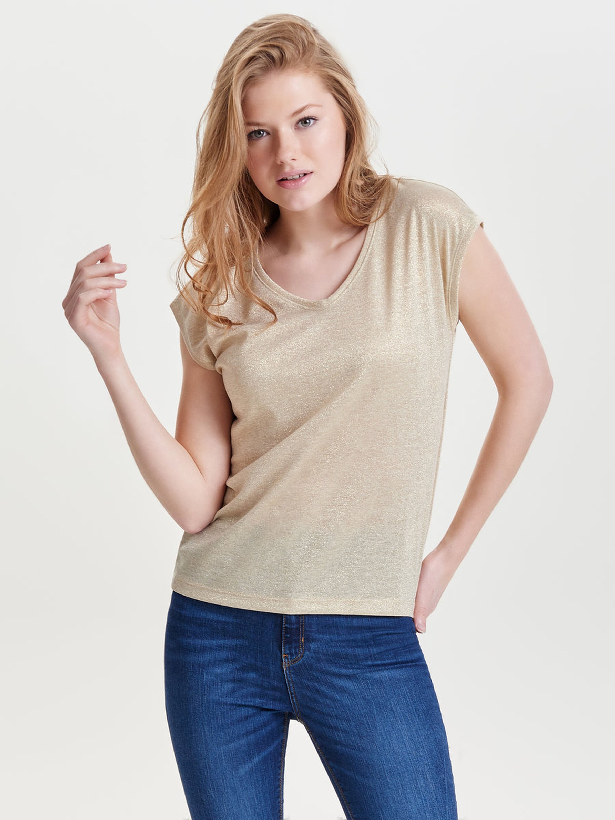 Only Kadın T-Shirt 15136069 Gold Colour